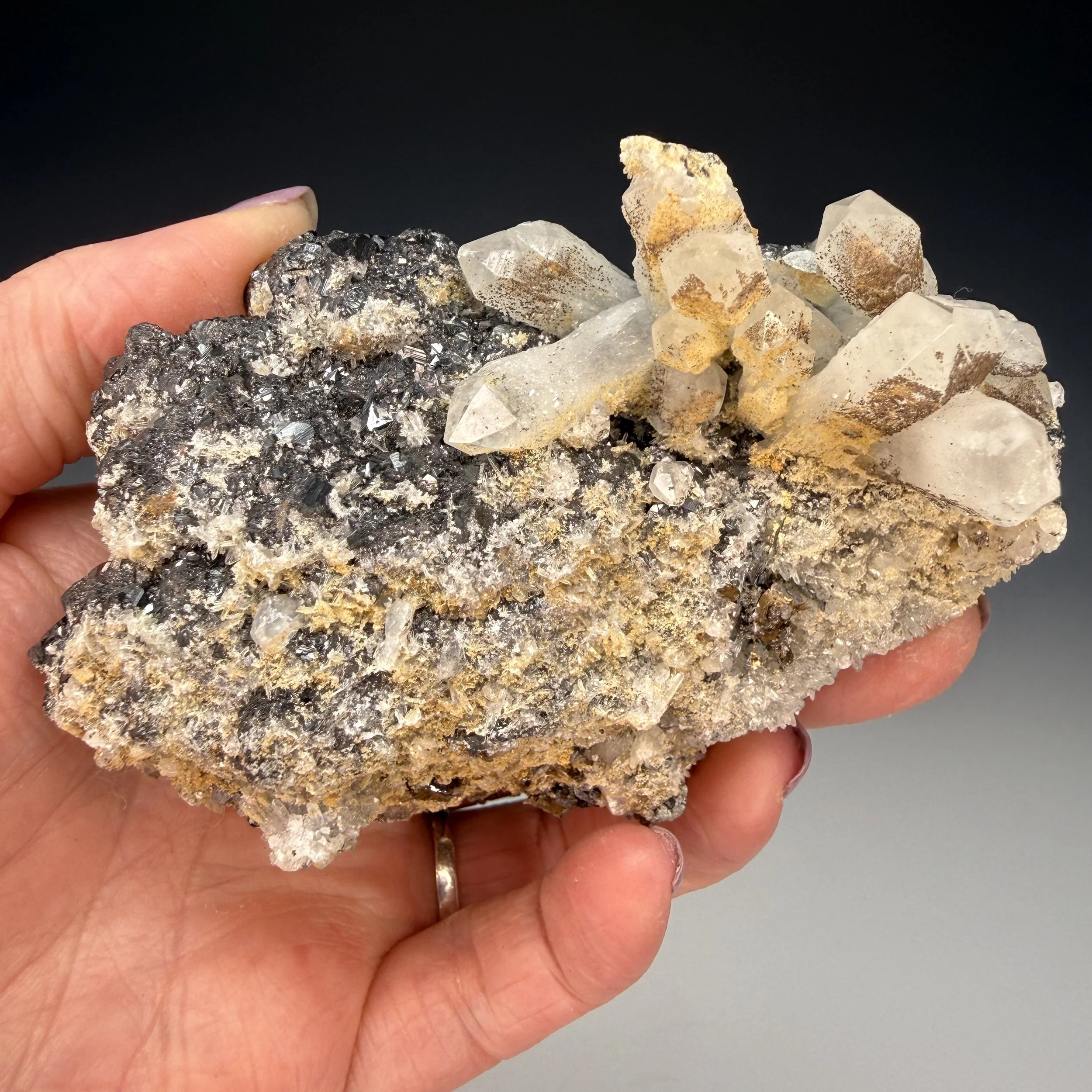 Quartz, Sphalerite, Calcite, Hematite, Pyrite, Afghanistan