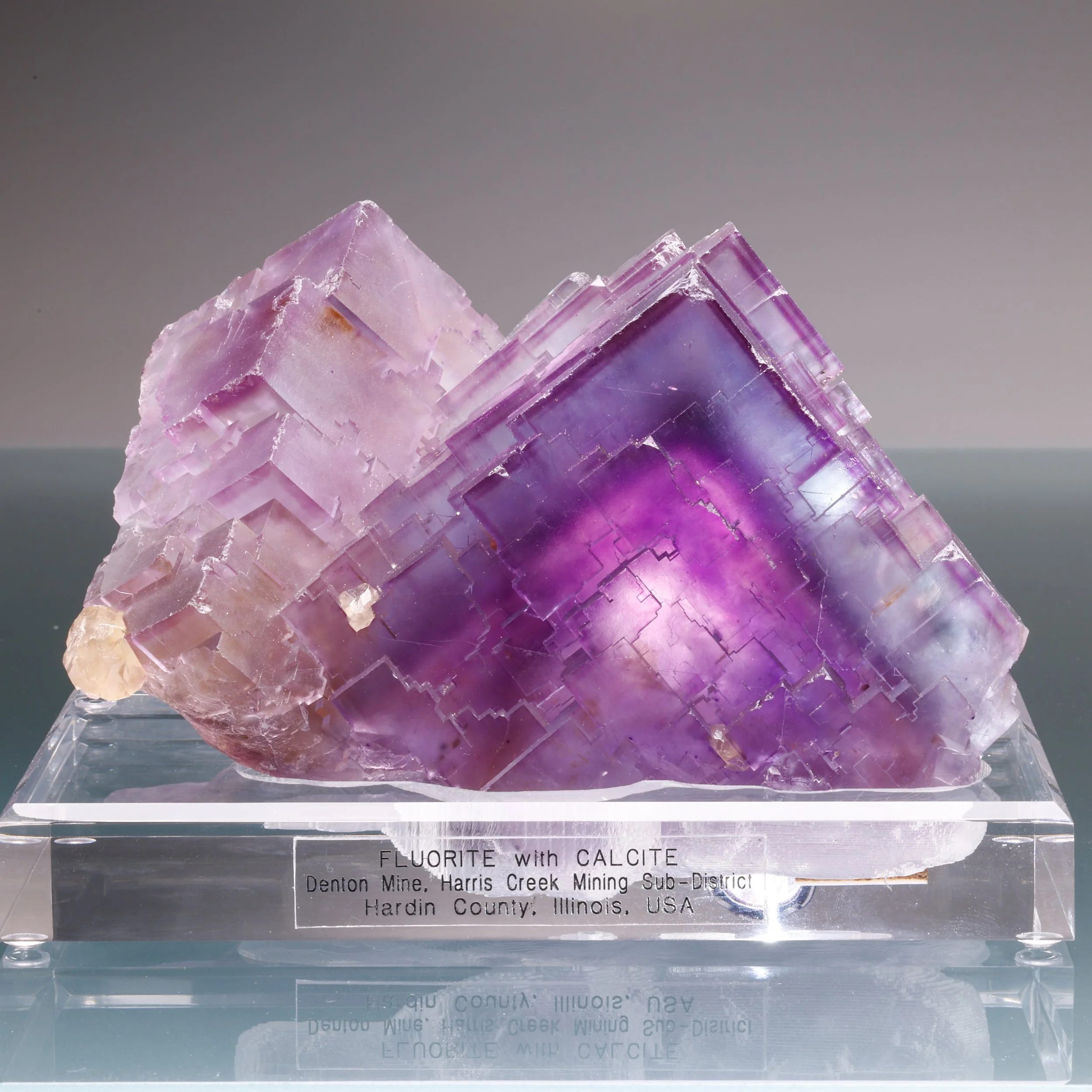 Fluorite, Calcite, Denton Mine, Harris Creek, Hardin County, Illinois, USA