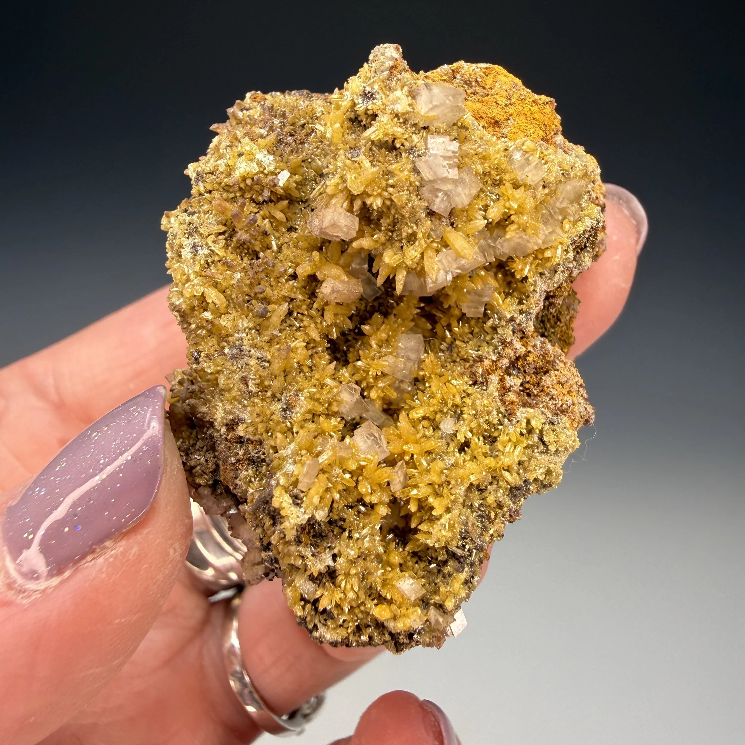 Mimetite, Calcite, San Antonio Mine, Santa Eulalia, Chihuahua, Mexico