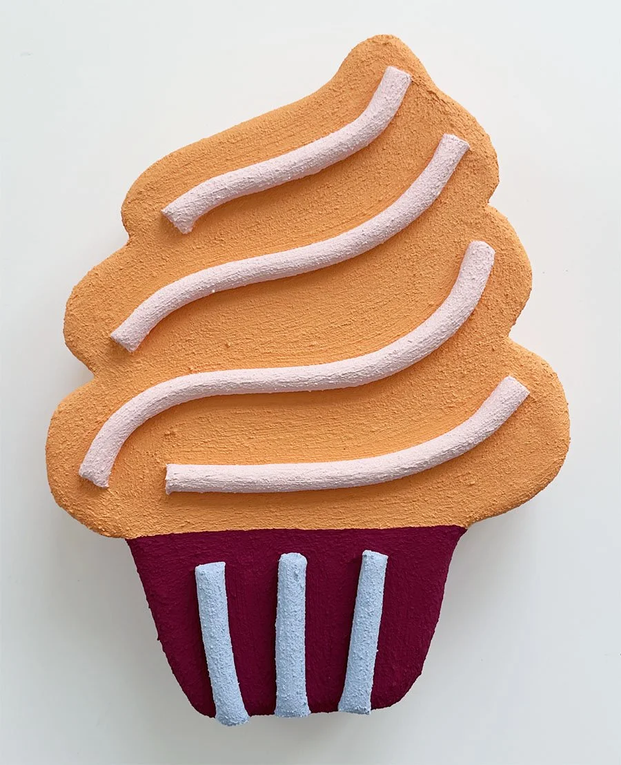 Cupcake No. 7, 2024, 9.25 x 7.25" approx.       On View at The Miller Gallery.    