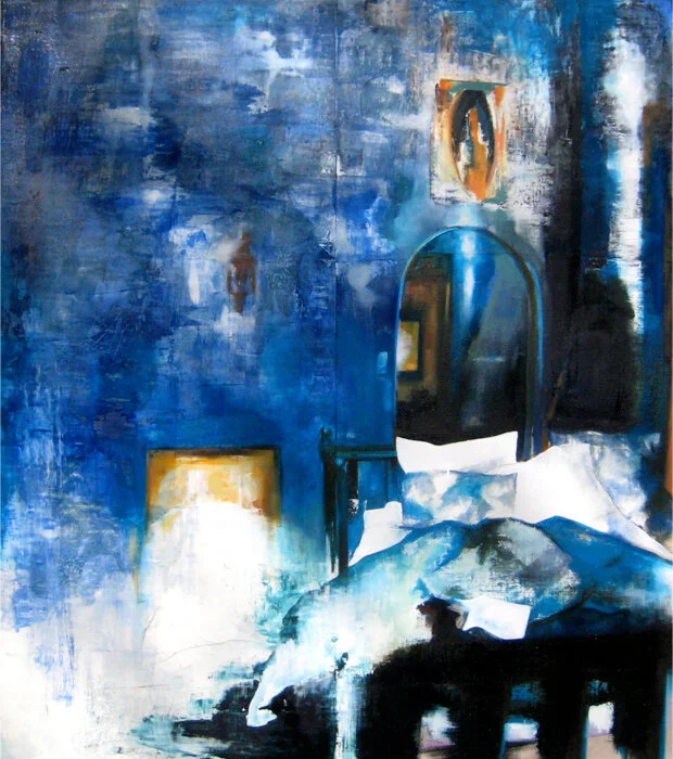 THE BLUE ROOM.ELIZABETH DYER.ARTIST.PAINTER.CANADIAN PAINTER.PORTRAIT PAINTER.INTERIOR SPACE.jpg