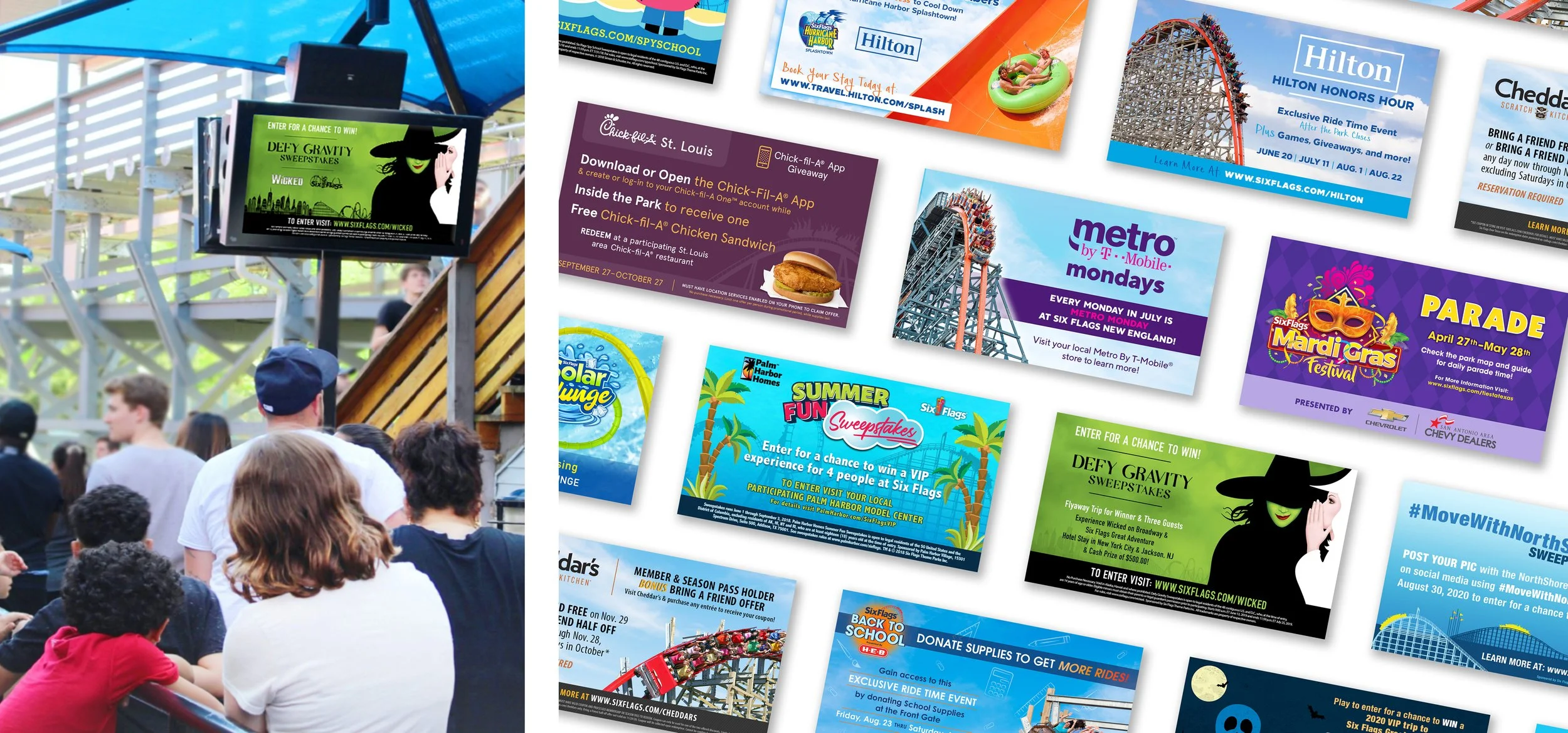 In-Park OOH Digital Network: Six Flags Television Stills