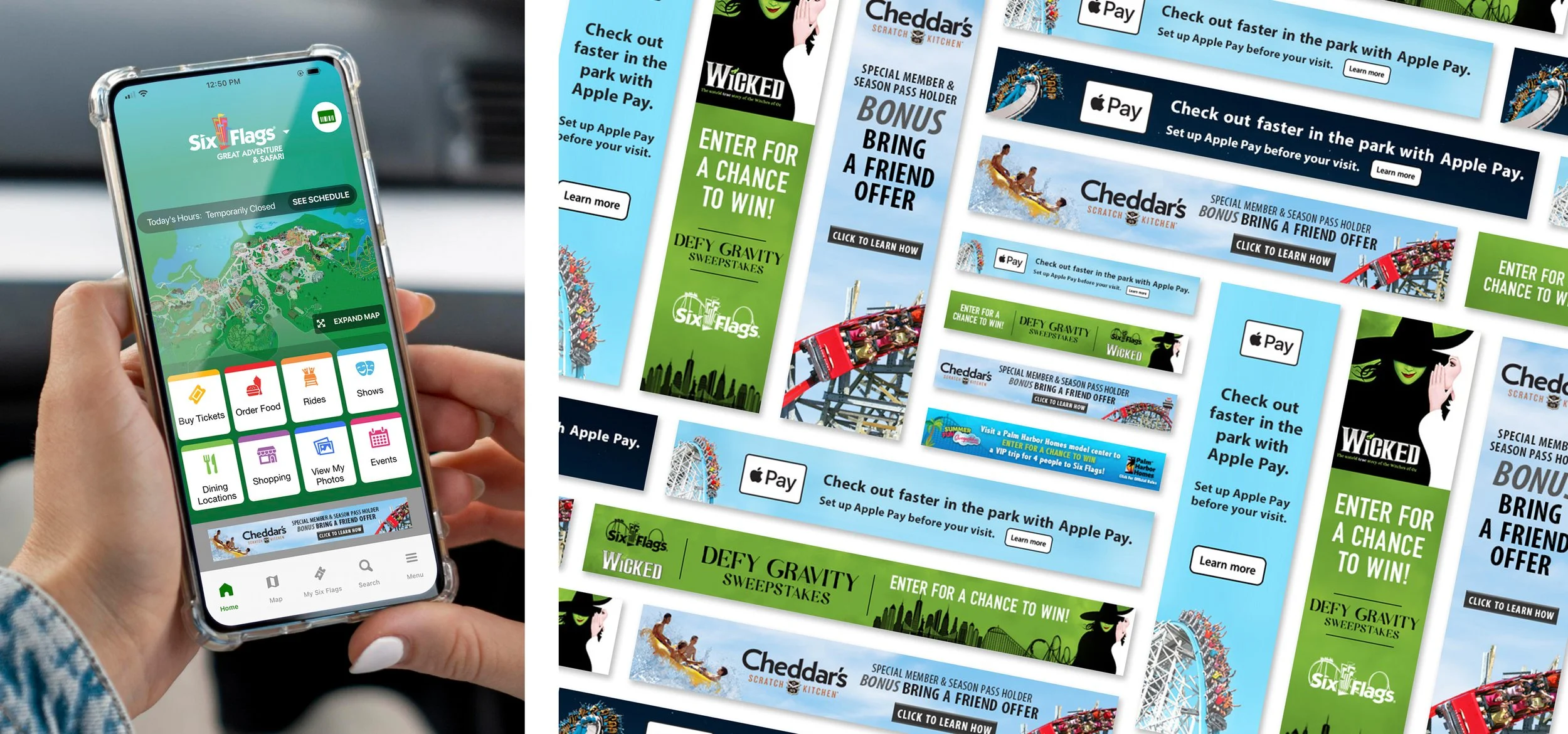 Six Flags Online Channels: Six Flags App Banner Ads