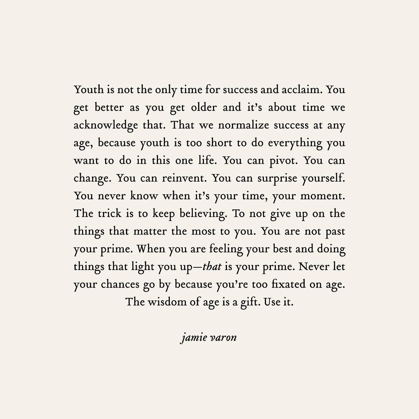 The wisdom of age is a gift. ✨