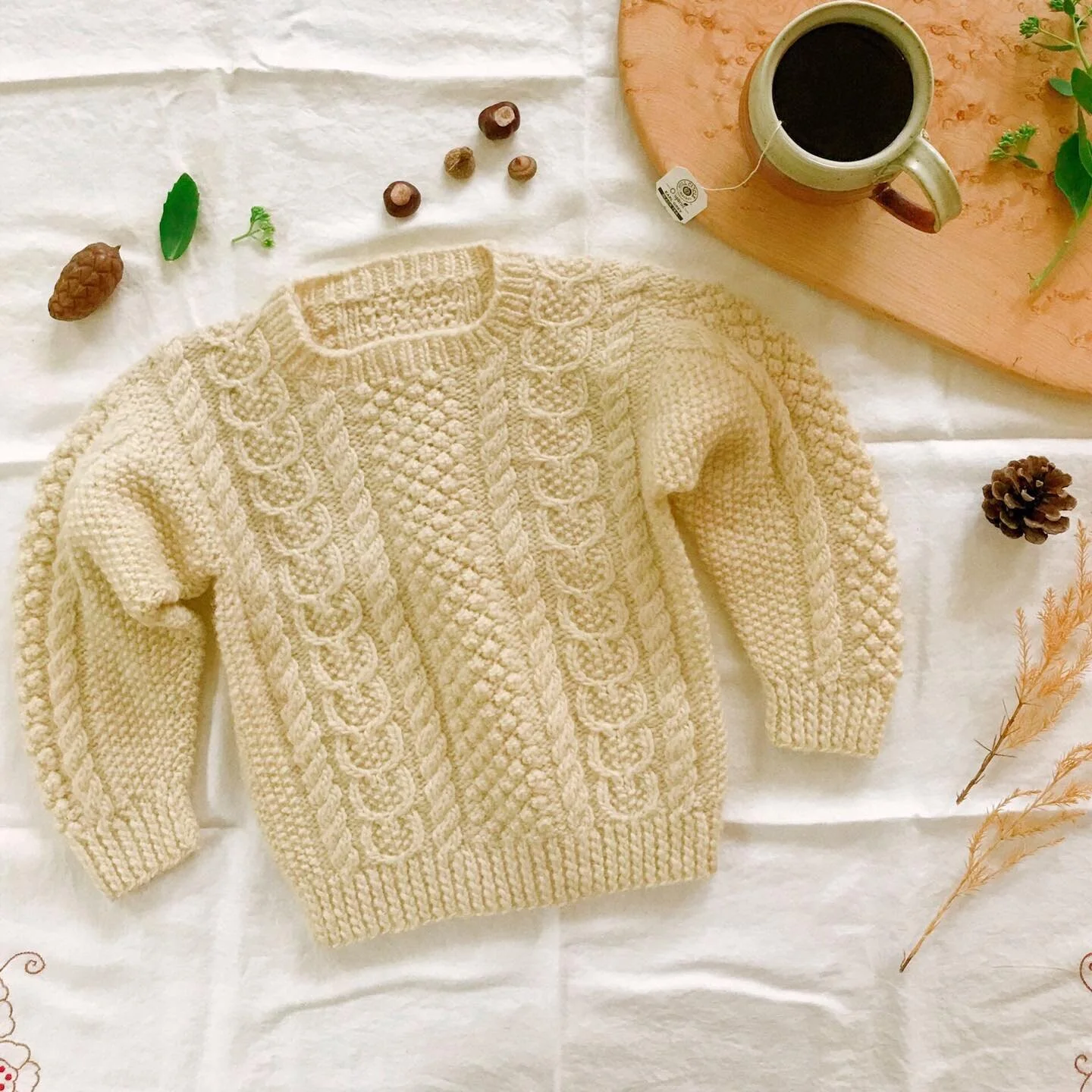 Have you even knit an Aran sweater? 🌱.
.
Pattern 19 by me.