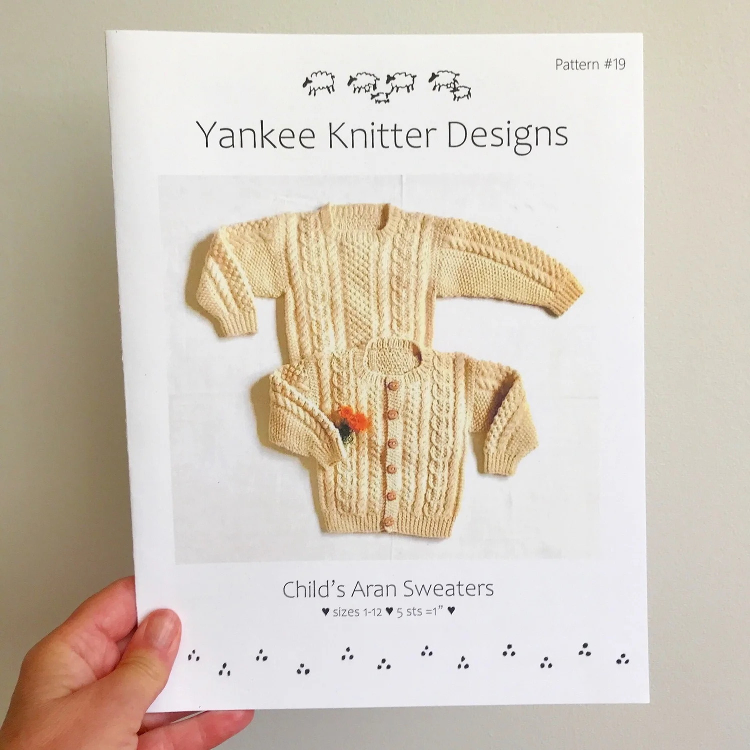 Child's Aran Sweaters * Pattern #19 — Yankee Knitter Designs