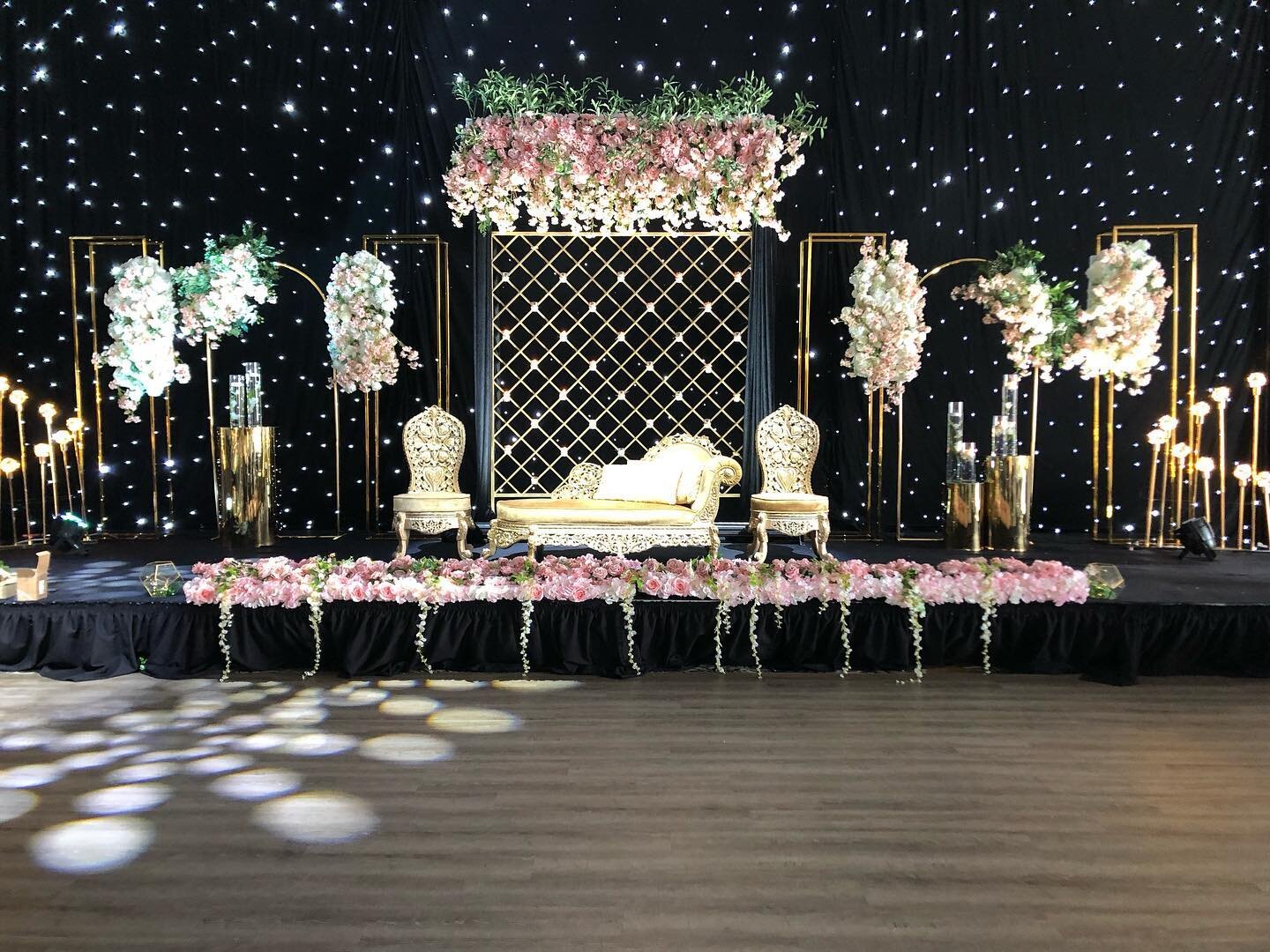 A Romantic Evening Stage Setup! How Gorgeous is this Event. Call us and don&rsquo;t wait to book your Special Wedding Day! Call our Professional Sales Team!