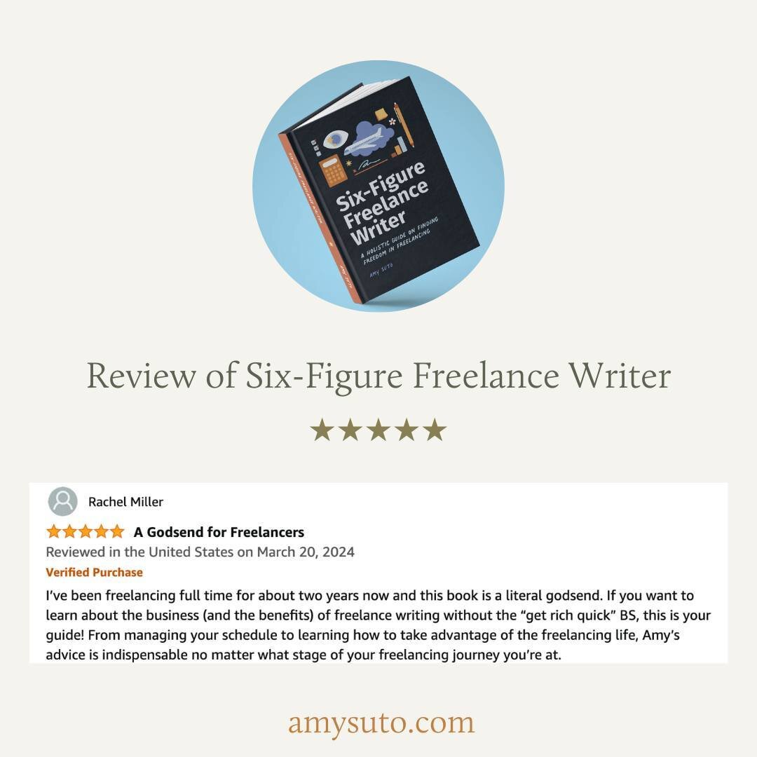Thanks for the love ❤️ for my book SIX-FIGURE FREELANCE WRITER! If you haven't gotten your copy, you can pick it up in my profile 🔗 for just $2.99 on Kindle! 📚⁠
⁠
⁠
.⁠
.⁠
.⁠
.⁠
.⁠
.⁠
.⁠
.⁠
#author #amreading #amwriting #writer #writerslife⁠
⁠