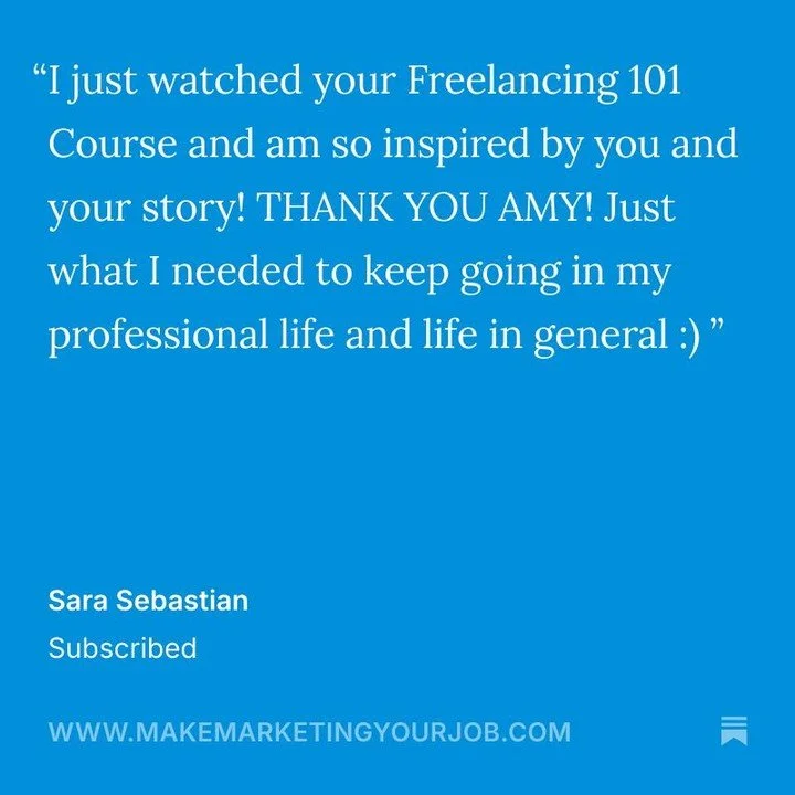 It makes me so excited to get sweet notes like this from our paid subscribers!! Thanks, Sara -- I'm so glad you're loving everything we've been cooking up for you at ✍️ MakeWritingYourJob and 📣 MakeMarketingYourJob 💕