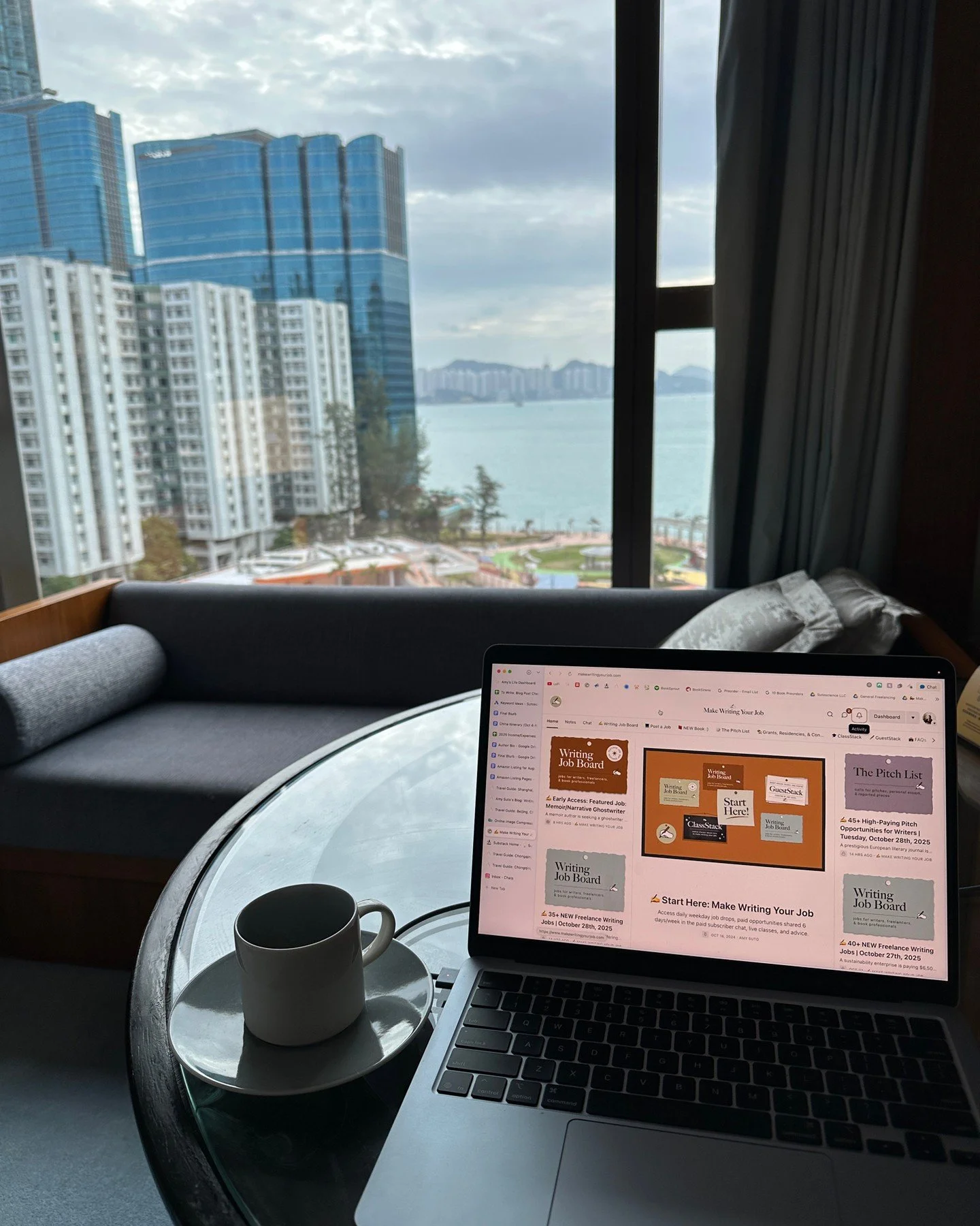 View from my temporary “office” this morning in Hong Kong 🇭🇰 Here for the next handful of days before heading to Hawaii!