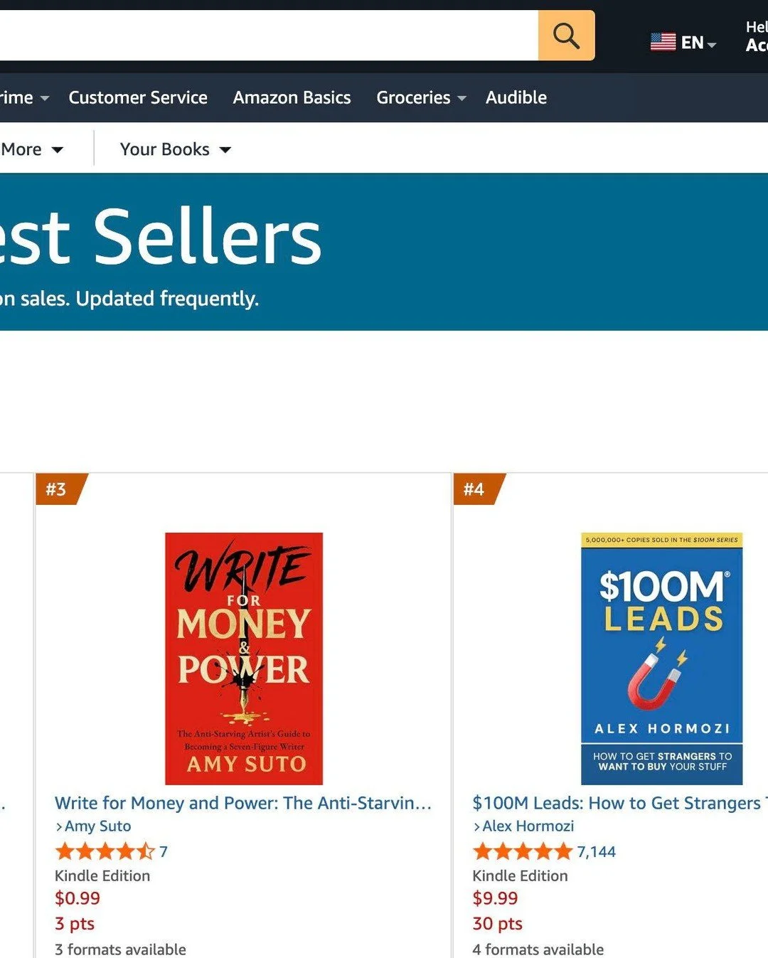 nbd just beating alex hormozi on the bestseller charts!!!!

📕🎉 WRITE FOR MONEY AND POWER is out now :)