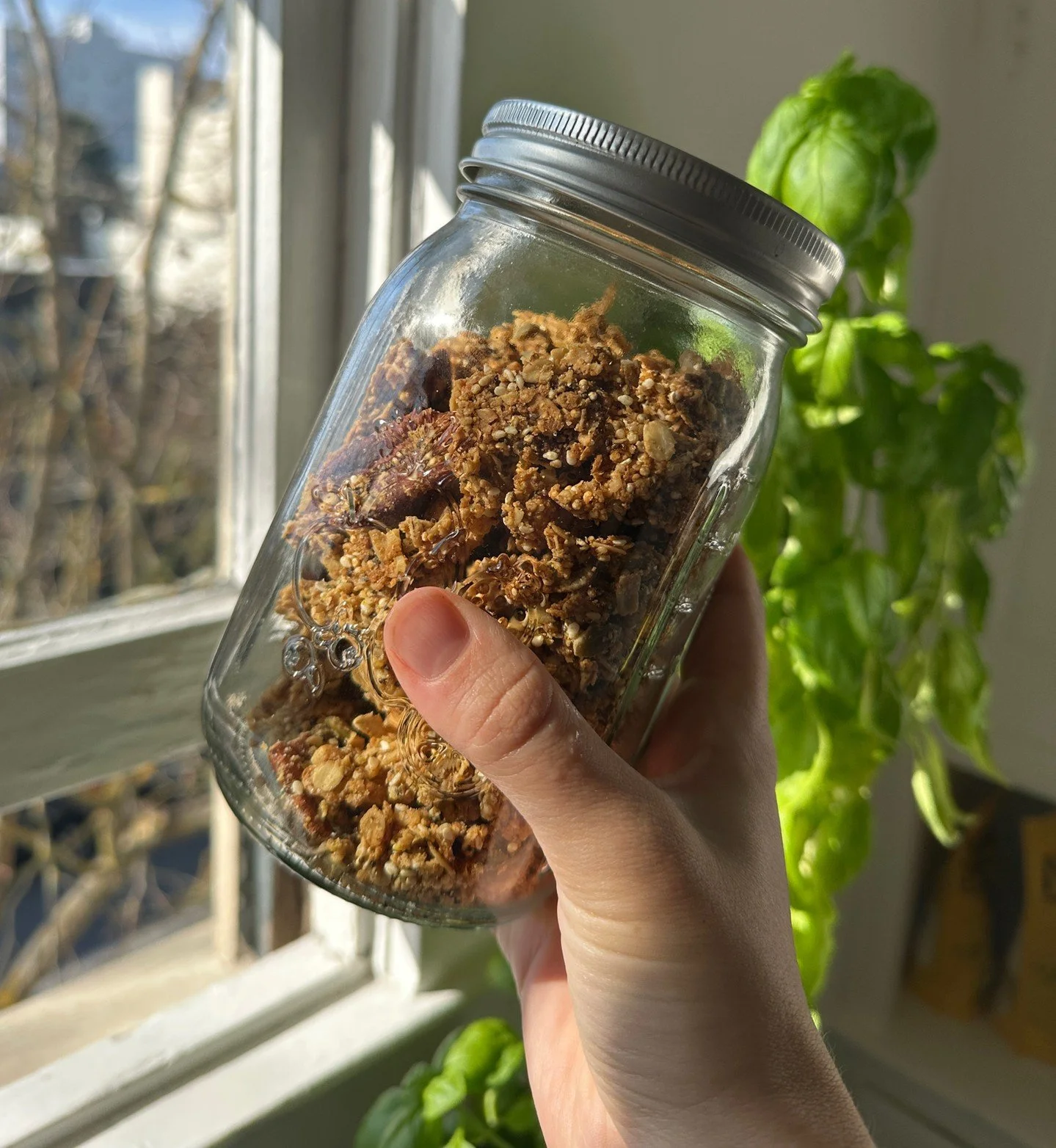 small pleasures today: sleeping in, eating homemade granola, getting fresh produce to make some lovely vegetable juice for the week