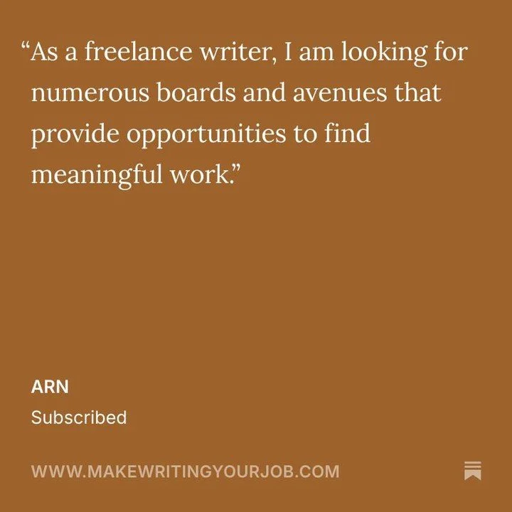 Thanks for subscribing to ✍️ MakeWritingYourJob.com Arn! I hope you find some cool writing jobs on our board :)