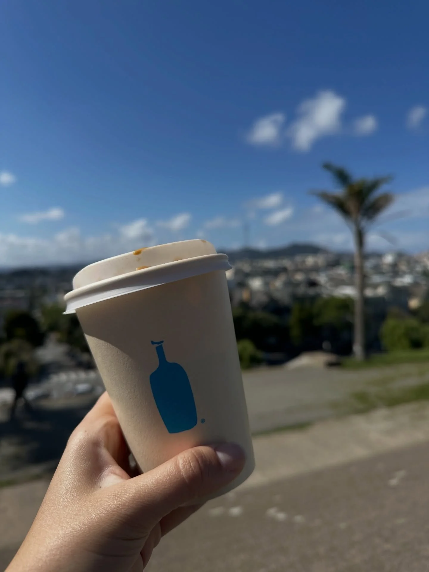 blue bottle + writing + sunshine today ☀️