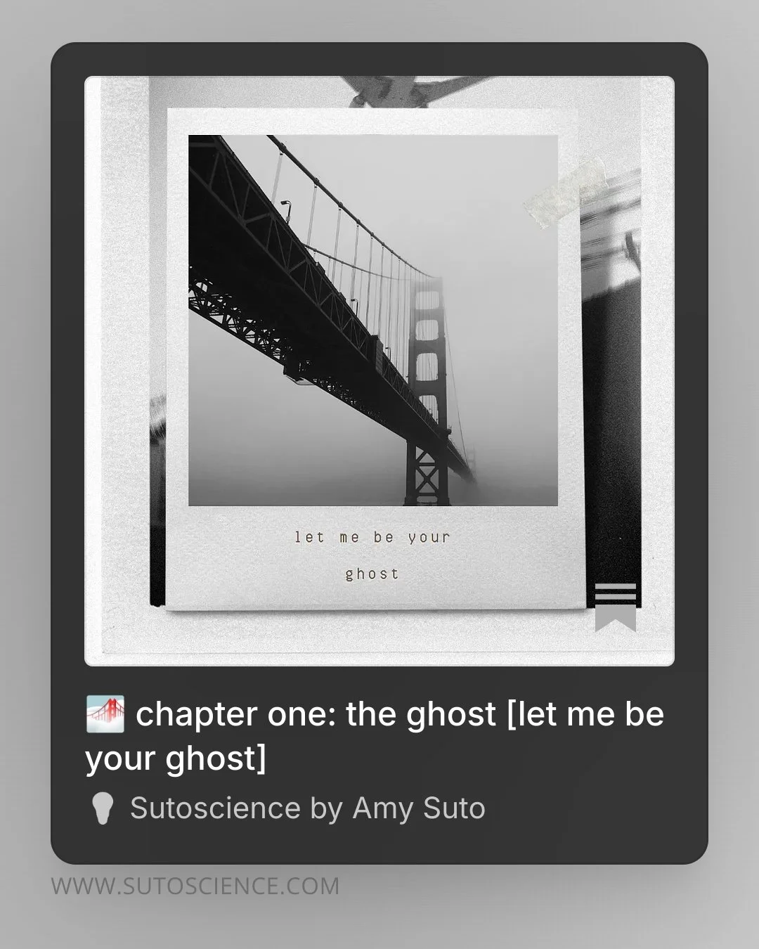 📕 first chapter of let me be your ghost up on my substack. it's a moody romantic thriller about individual vs. all-seeing institutions, the stories we tell to survive, the masks we wear to get close to people.

but mostly i was like "what if th