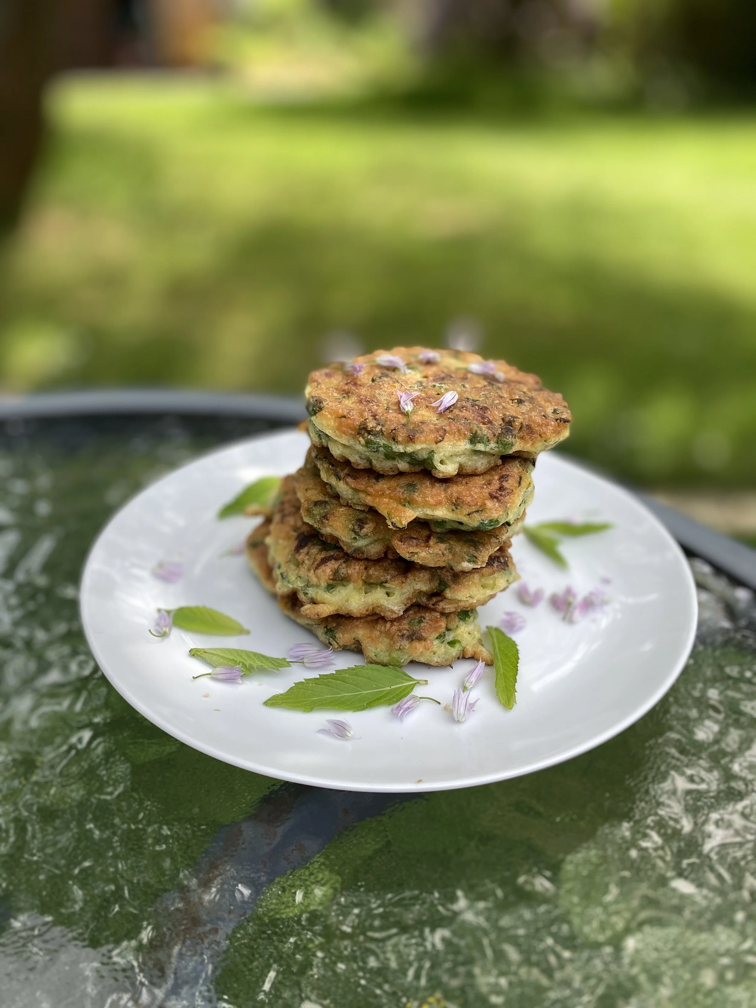 Courgette, Pea &amp; Mint Fritters (Gluten-Free, Dairy-Free)