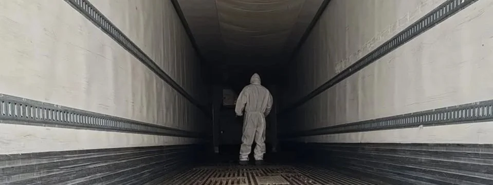 BC Trauma Cleaning team performing decontamination in a commercial vehicle.
