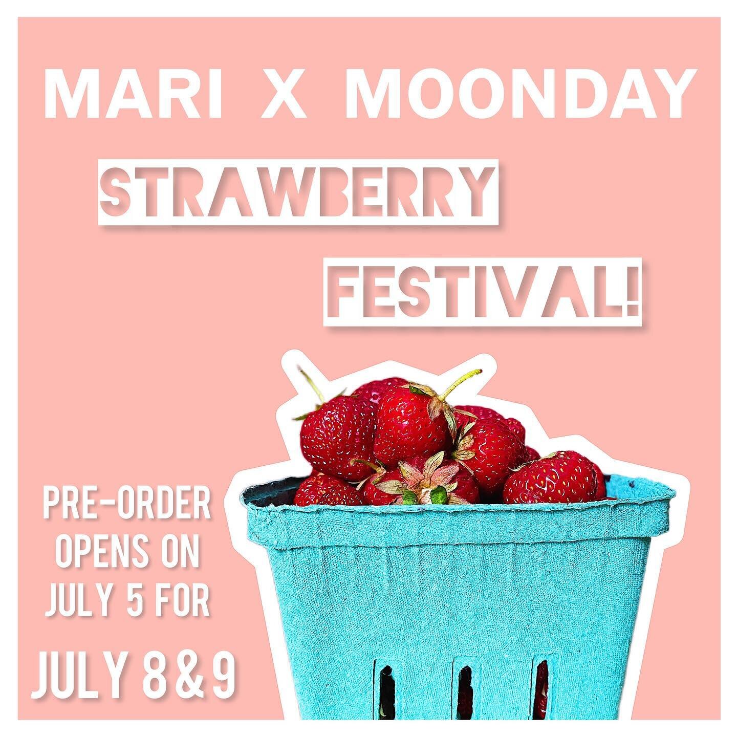 Happy Strawberry Festival!

@kelseymari_ has been fervently hoarding fruit, and has pulled from her dreams an all-strawberry menu to celebrate the tiny, ephemeral beating heart of summer in all its luscious glory. Pre-orders are LIVE for this weekend