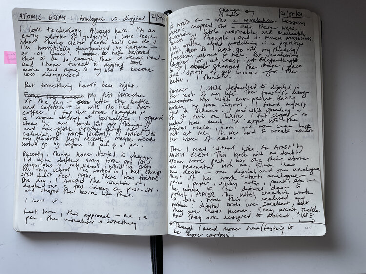 This post, handwritten.