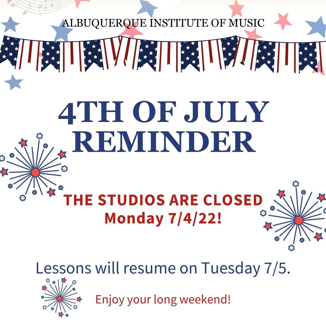 Happy 4th of July! We hope you have a great and safe weekend!