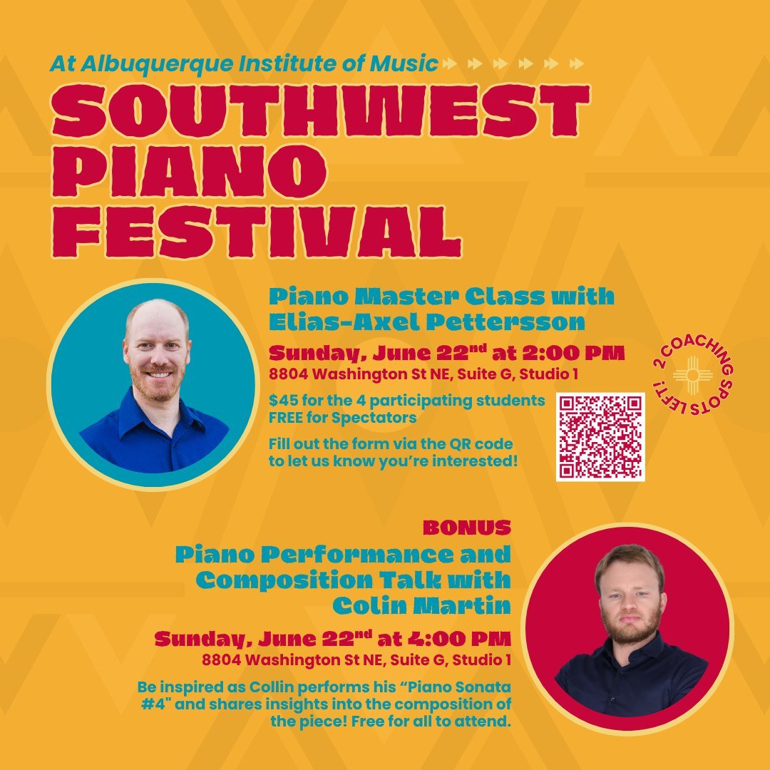 It's WRITER WEDNESDAY!!! Following the master class on Sunday, June 22, composer and former AIM instructor, Colin Martin, will discuss and perform his &quot;Piano Sonata #4.&quot; Come ready to be inspired and ask questions!🎹