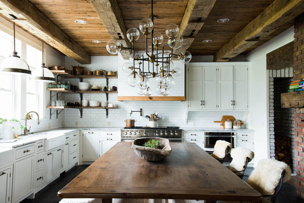 Frerotte Leanne Ford Interiors, Farmhouse Kitchen Ceiling Ideas