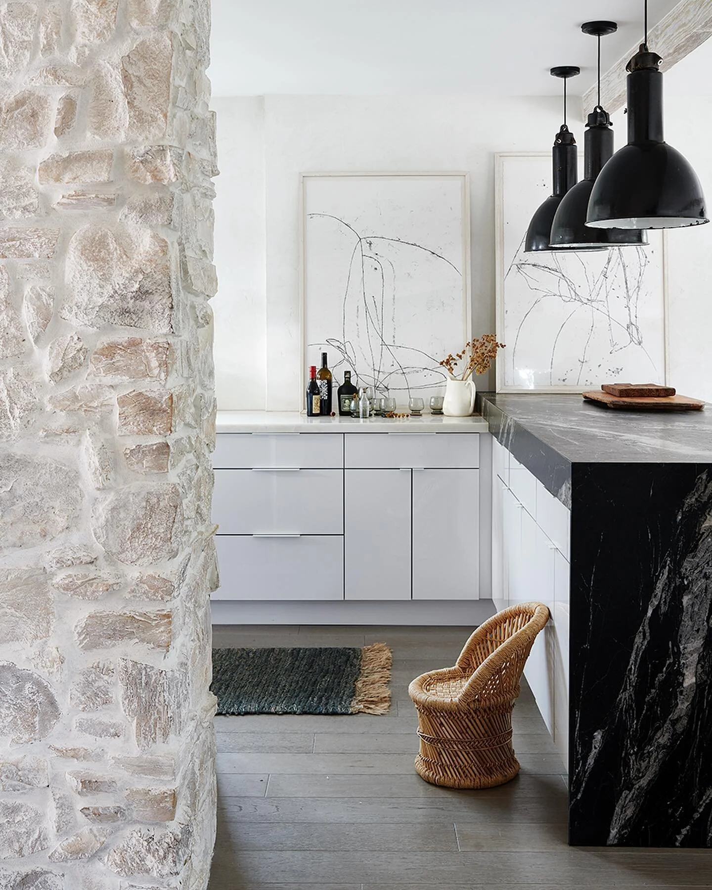 We used some #RocktheBlock Tricks on this #project! Does anyone recognize it?! The old &ldquo;Grout Wash&rdquo; wins again! We asked @kolinkleinconstruction and his team to add a grout layer over the stone to soften it and mute it a bit! (how to is o