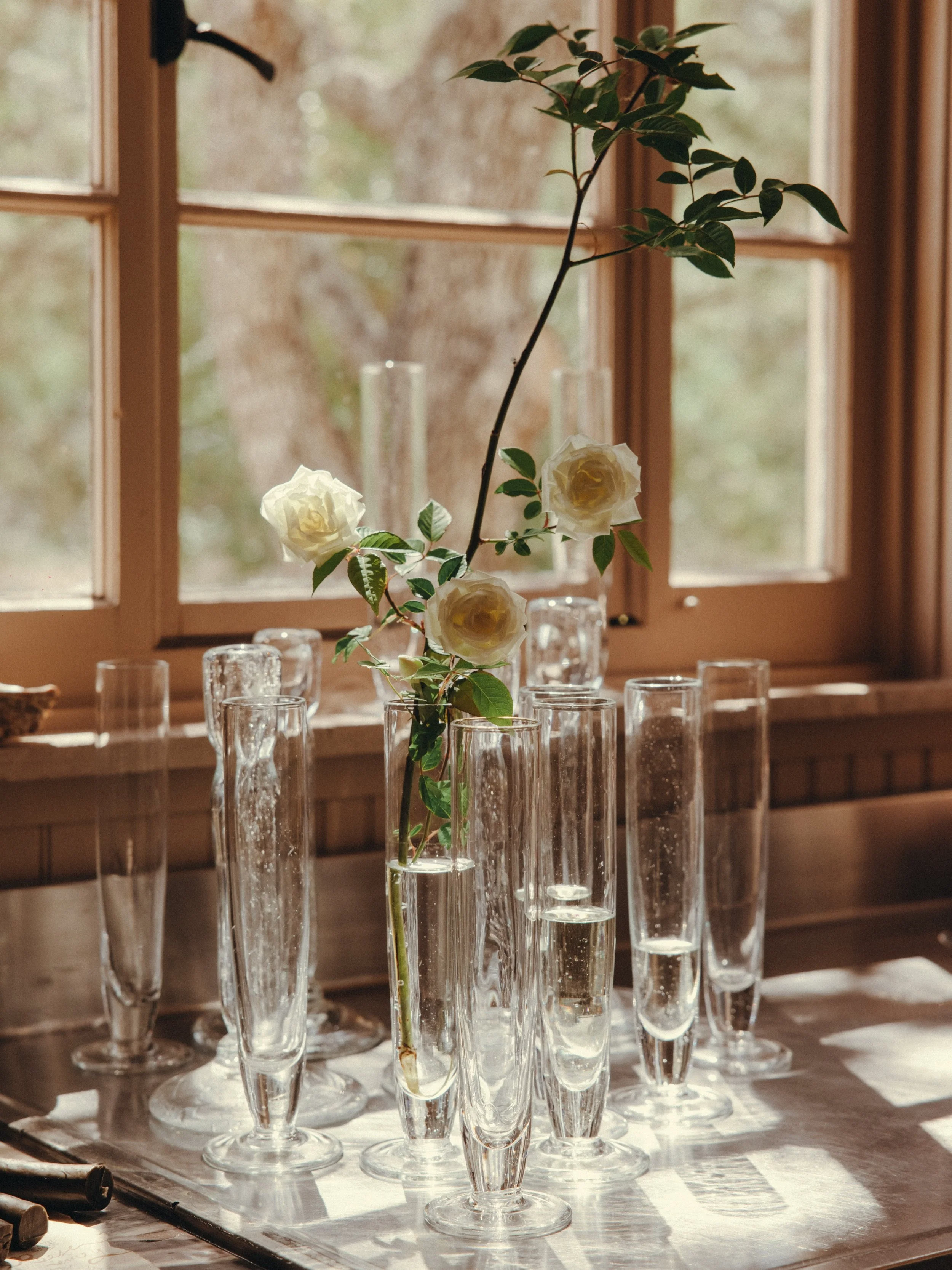 Bubbly anyone? Meet the Pienza wine glass. Available in the collection&rsquo;s signature clear and smoke colorways &mdash; and in a slightly different shape as candlesticks, too. Cheers!

Link in bio to check out the full Leanne Ford x @ilbucovita co
