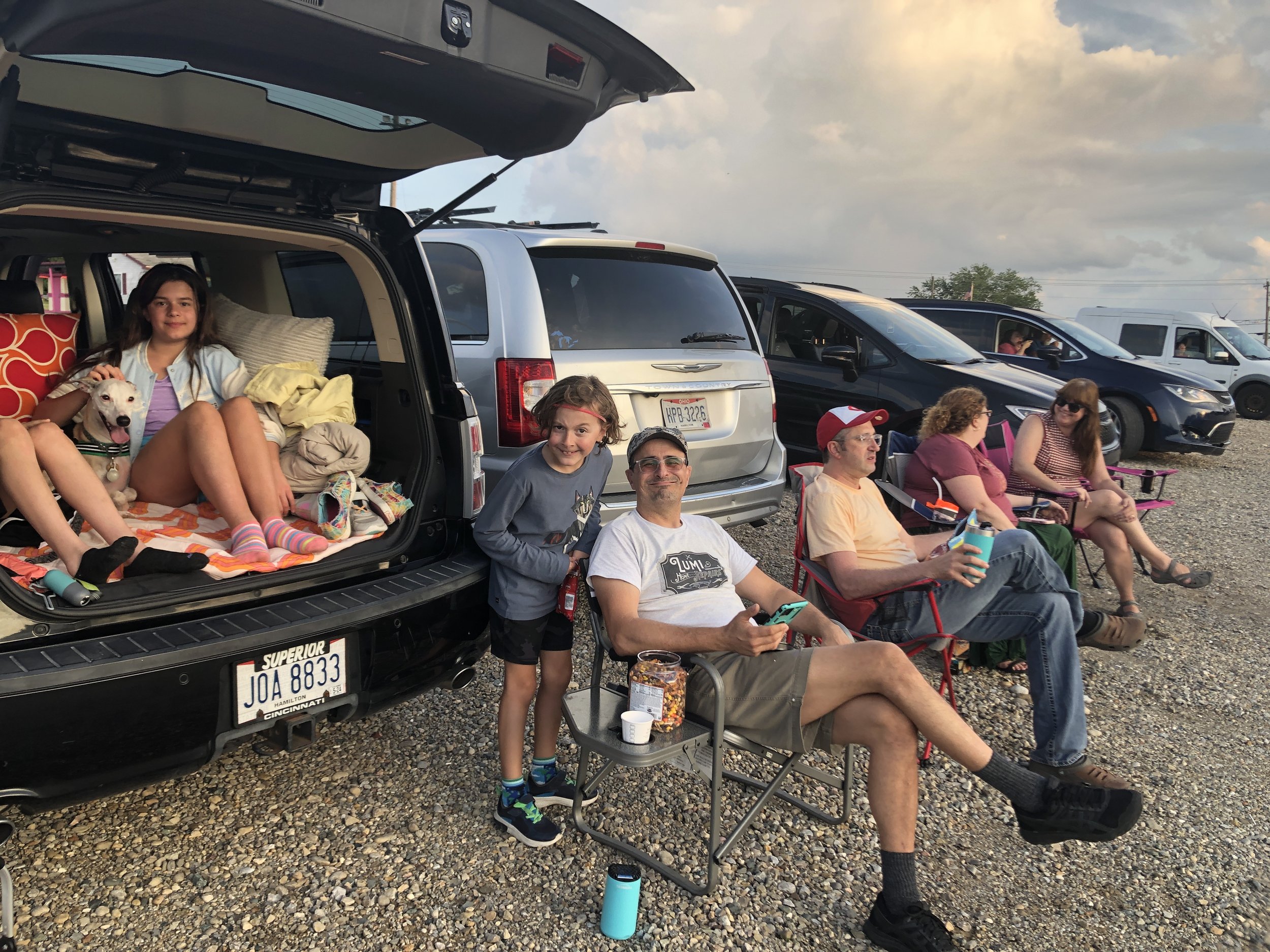 Drive-in movie with neighbor friends