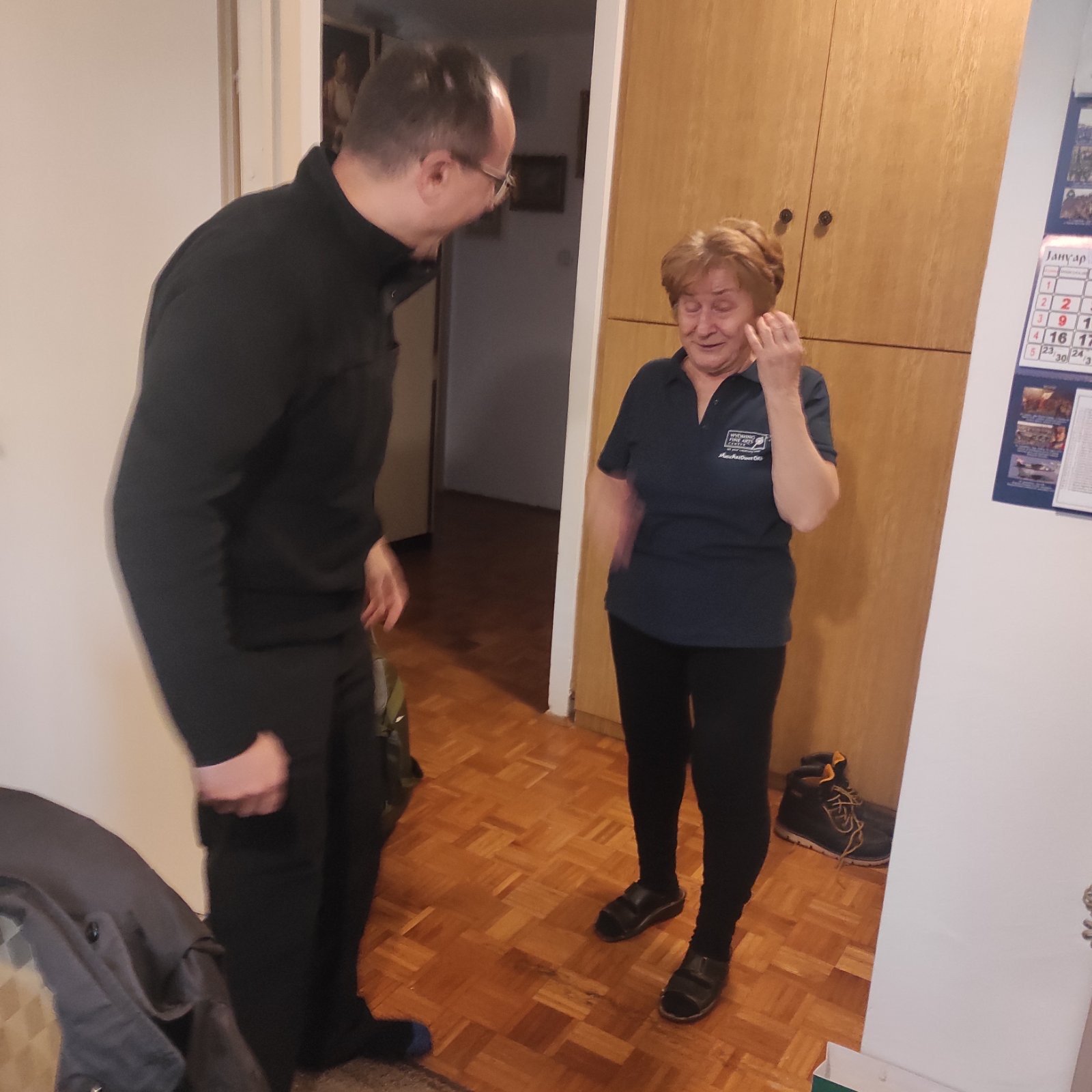 Milan surprises his mom in Belgrade.