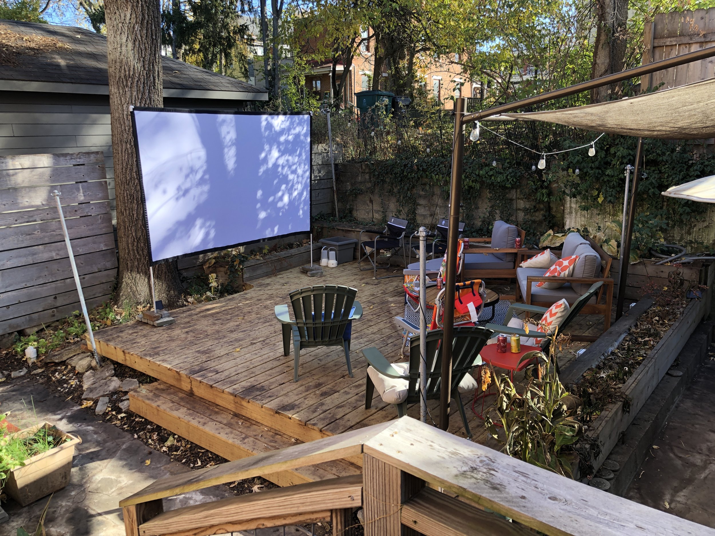 We had outdoor movie and gaming birthday parties for the kids