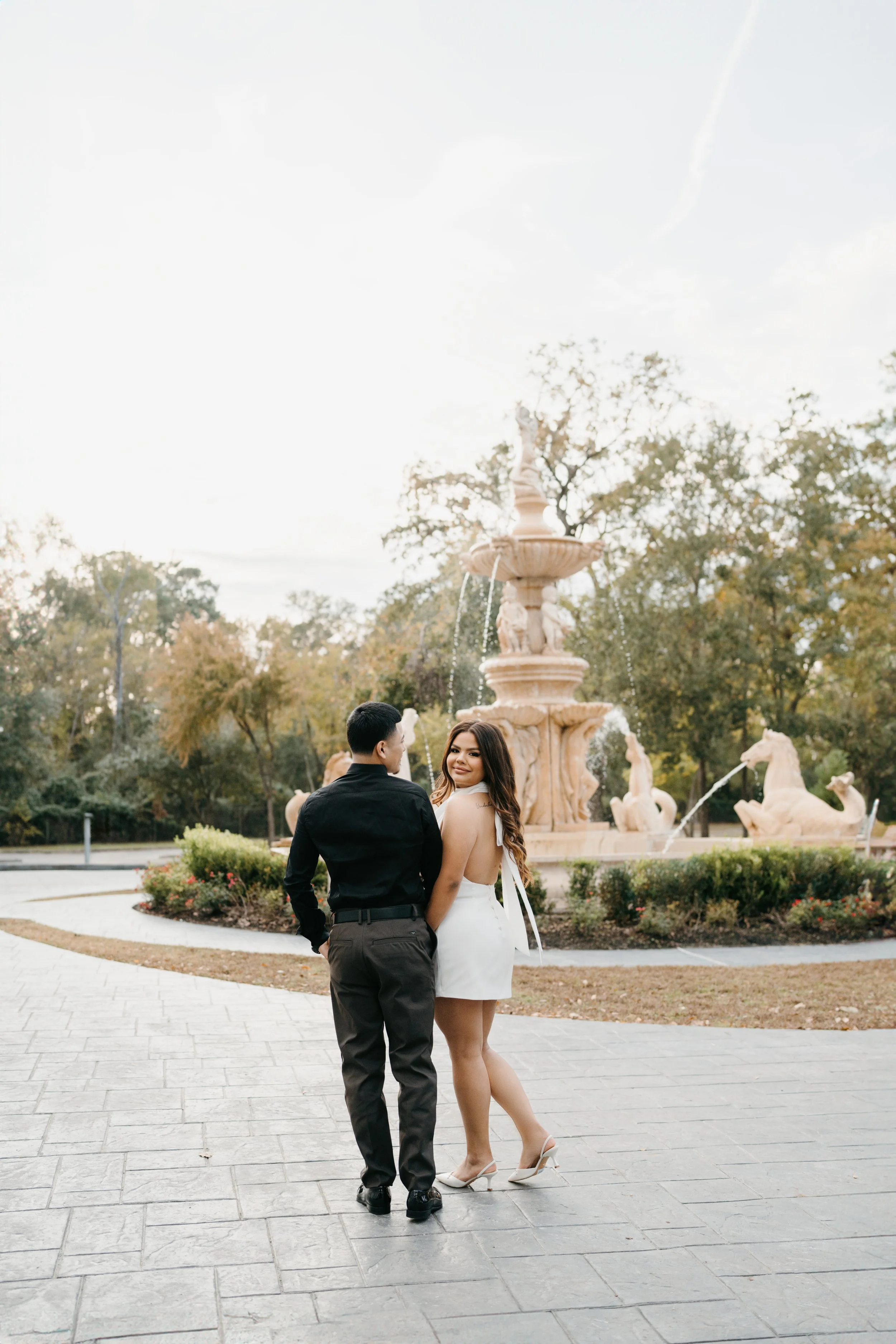 engagement session at the beautiful Chateau Nouvelle in Houston Texas