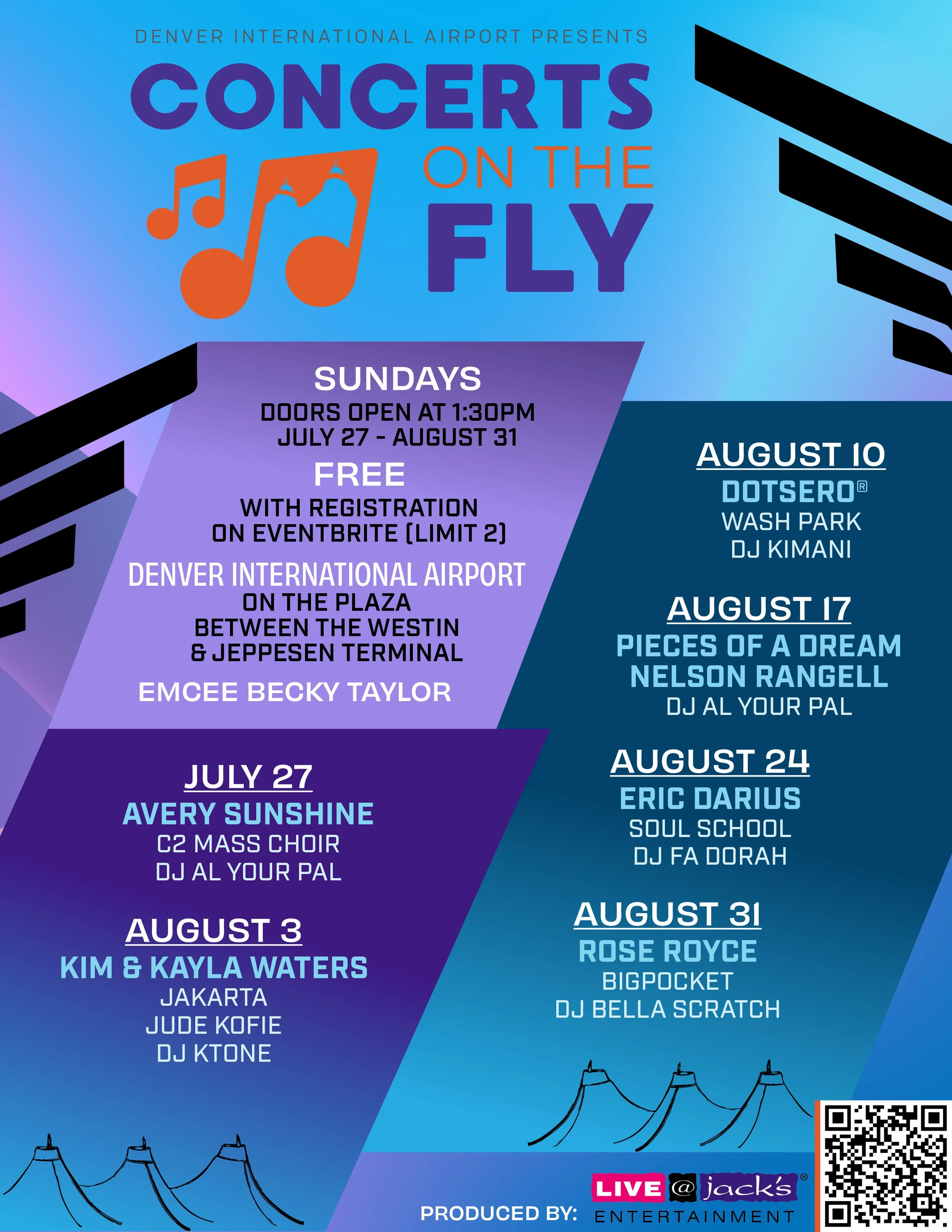 Concerts on the Fly at DEN - Sundays July 27 - August 31