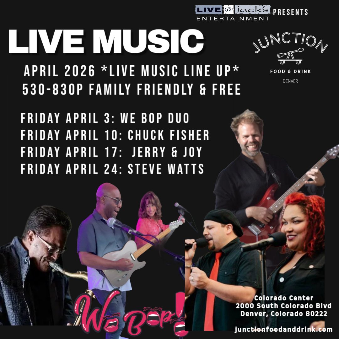 Junction Food &amp; Drink Live Music Lineup April 2026