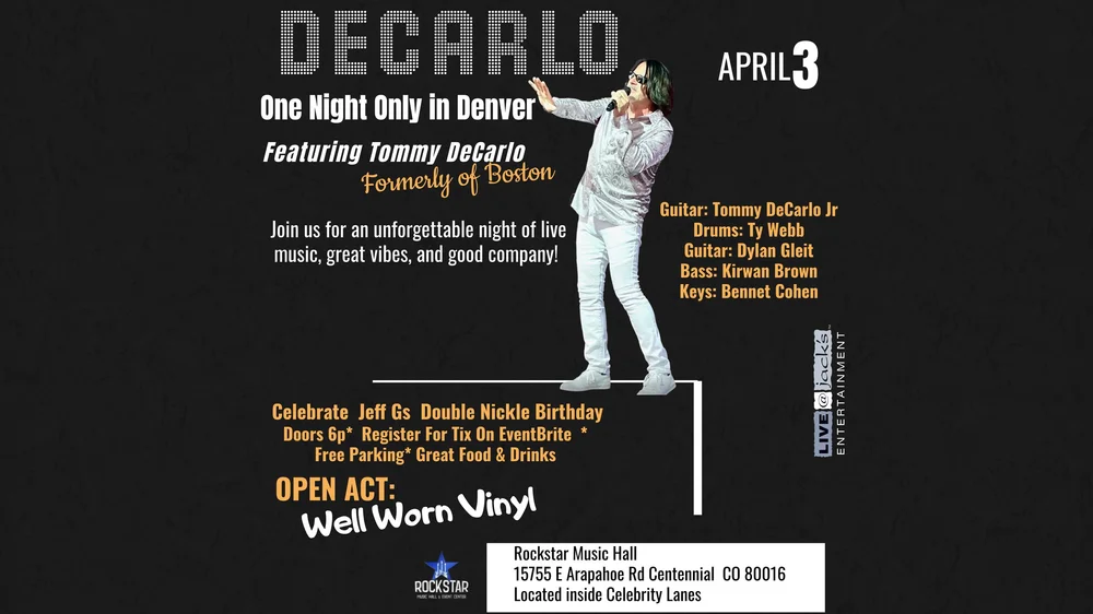 DECARLO one night only in Denver — Live @ Jack's Entertainment