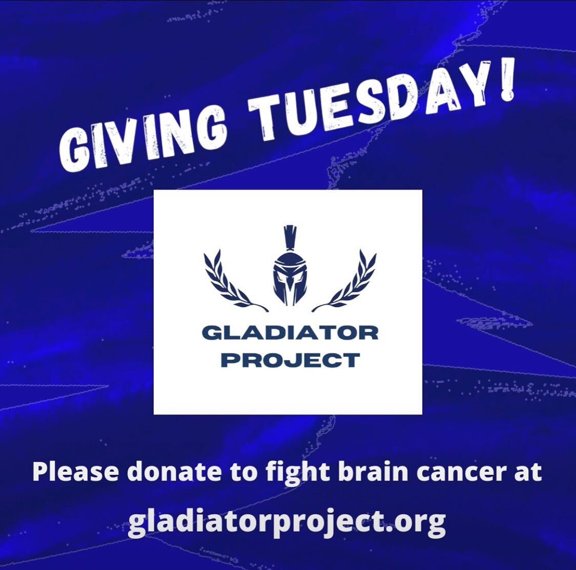 It&rsquo;s #givingtuesday! 💙 Please consider a donation to Gladiator Project today to support the fight against brain cancer! #gbm #glioblastoma #braincancerawareness