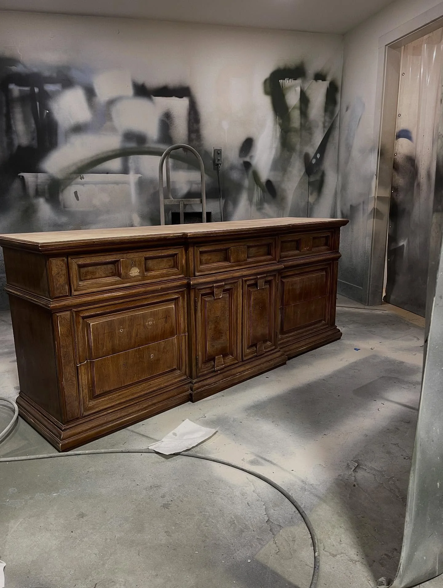 This new solid heavy dresser will be black with a beautiful stained  top. We&rsquo;ve been sanding and selling all morning while John is out doing 5 deliveries. This is how I support my adult autistic daughter and I so appreciate all of you if you di