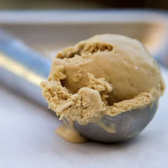 Scoop of freshly made gelato ice cream