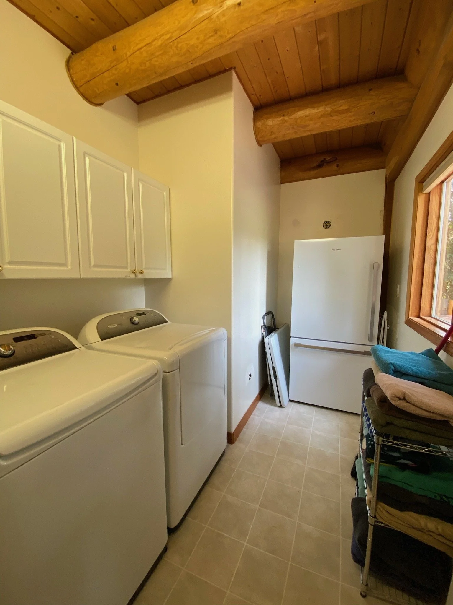 Laundry and extra fridge