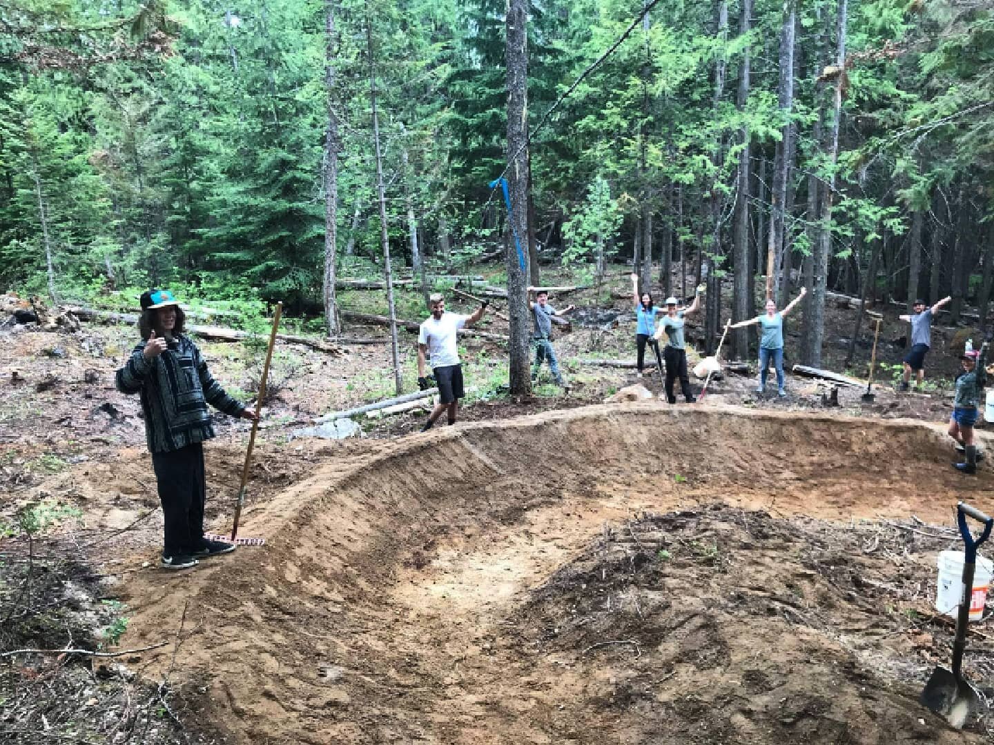 TRAIL KARMA! The 2nd Volunteer Trail night was a great success! We had a good turnout and moved a lot of dirt on the reshaping of one of the corners on Short Svoboda. Thanks everyone who came out and braved the forecast and made this happen. Was an a