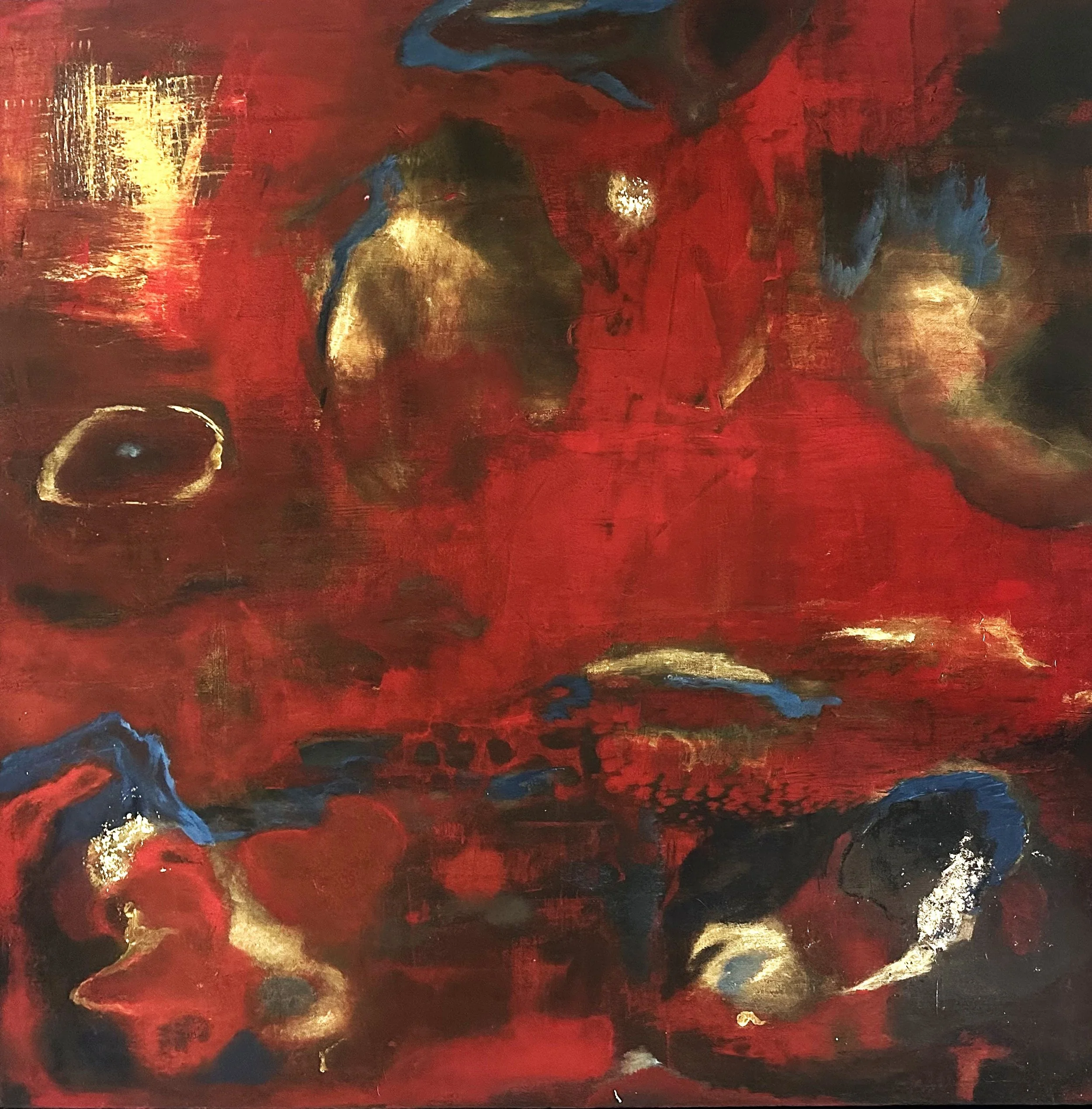 Carnelian Radiance $1300 - 36 x 36 with black metal frame. It has great depth and golden highlights,  and is, of course, radiant.  Will show in December at Perez Art District #H11.