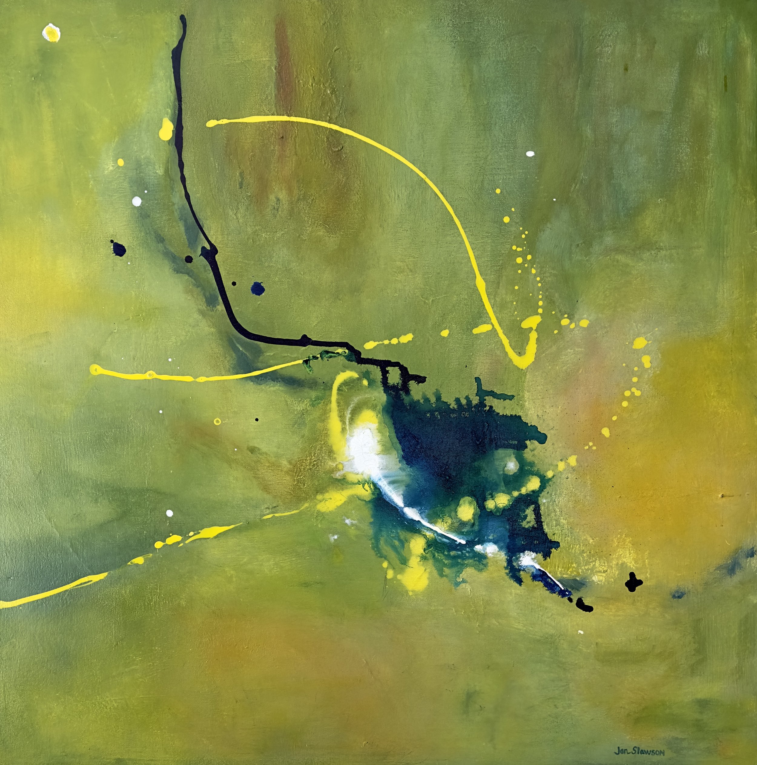 Evening Fireflies - 36 x 36 Framed- Sold at Artist's Council 2024