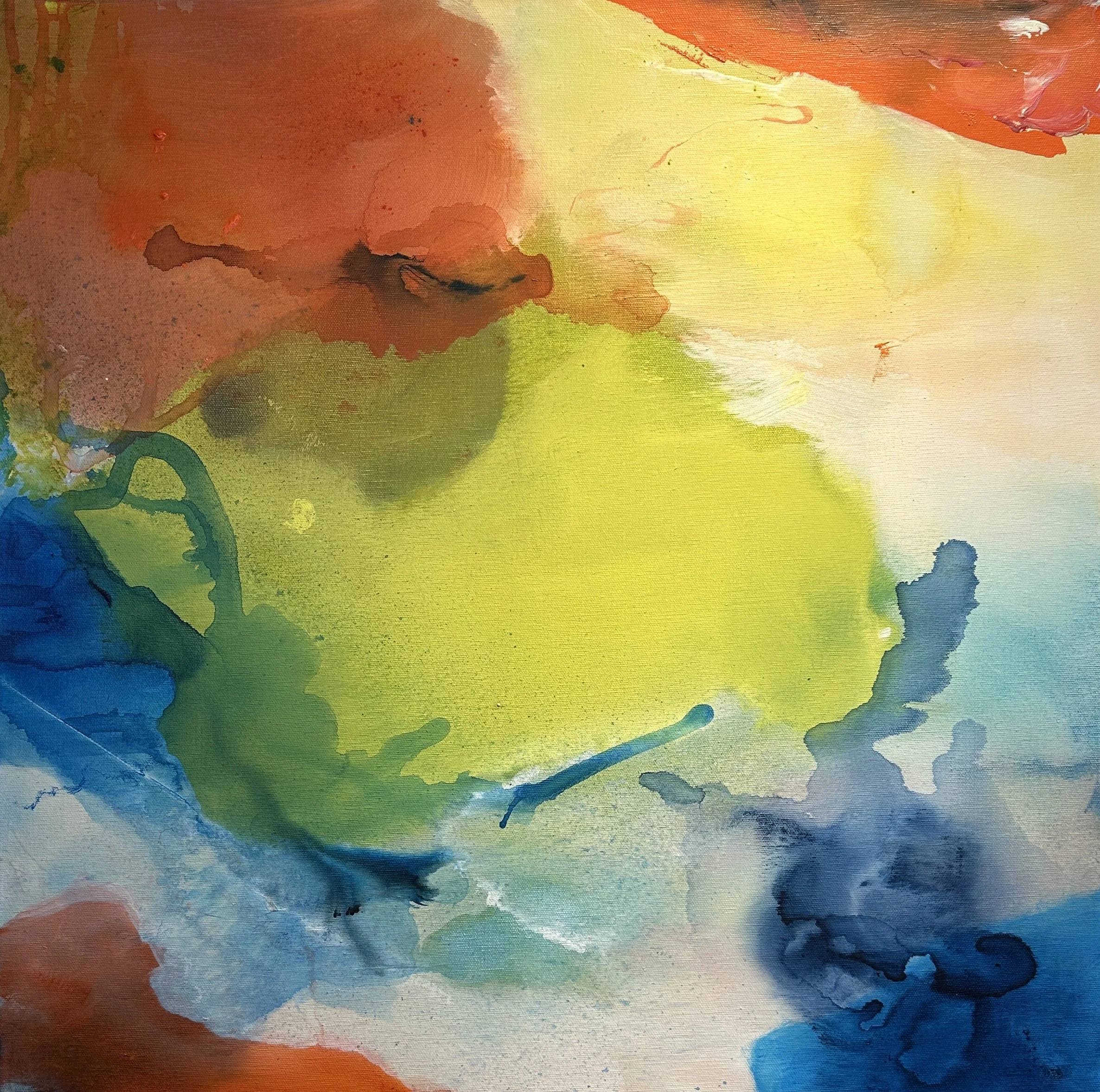 Water Color $790 - 24 x 24  framed.
Soft watery colors blend into one another for a soft feeling and peace and calm.