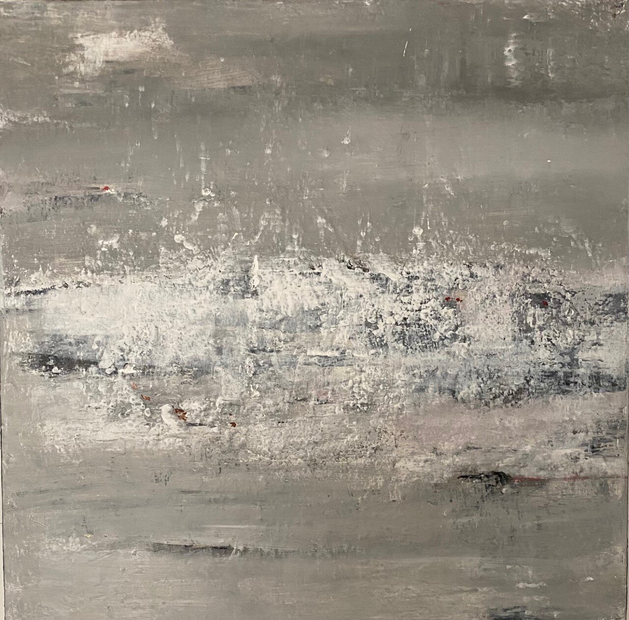 SOLD - Sea Snow- 24" X 24"x2" depth - Acrylic on Canvas, Unframed Friend at SCC