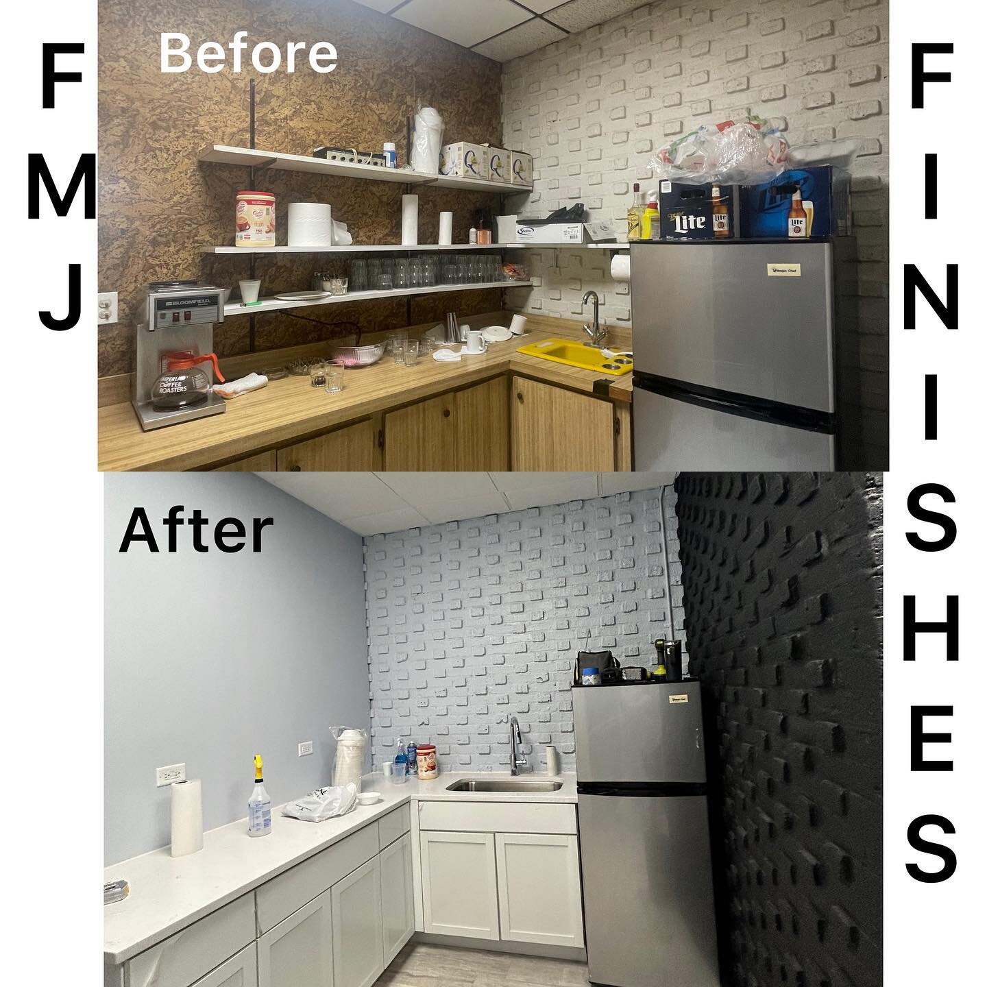 Before and after, major difference, you can turn any space into beautiful space with a great vision. Glad to help and bring our customers vision to life !