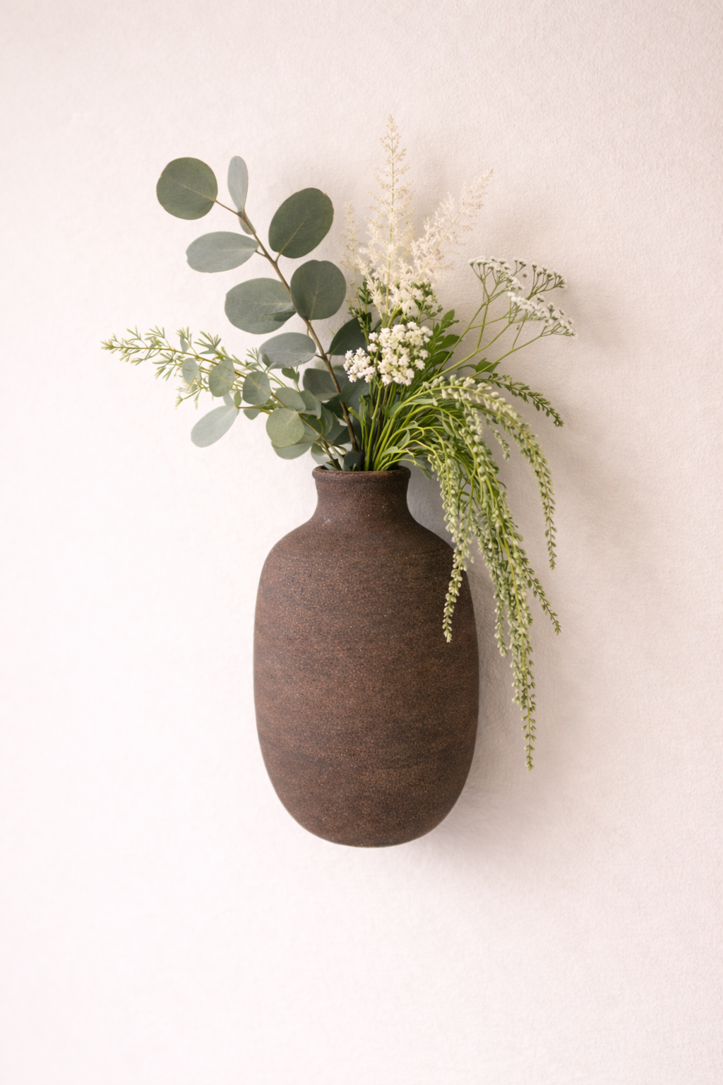 Brown Stoneware Wall Vessel