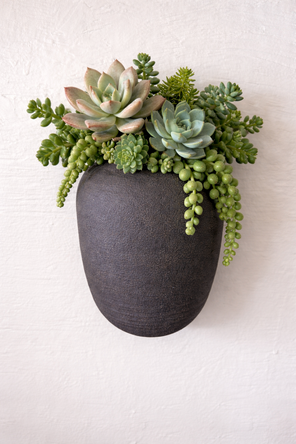 Black Stoneware Wall Vessel
