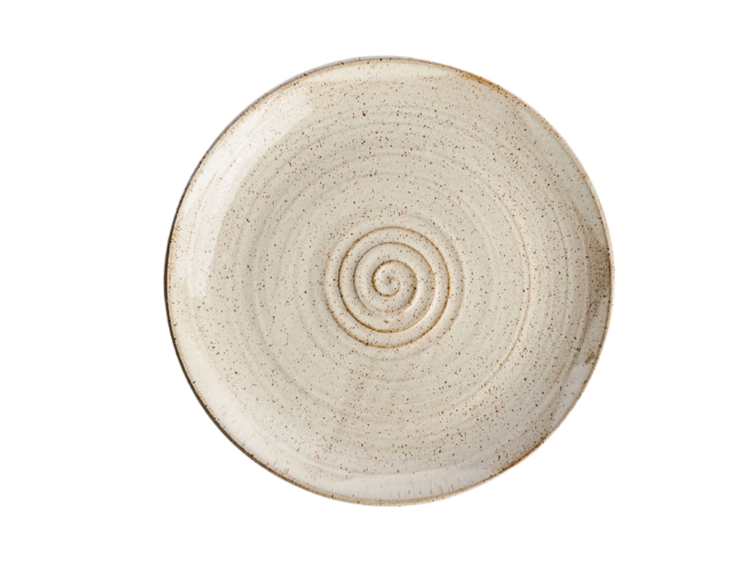 speckled clay spiral plate