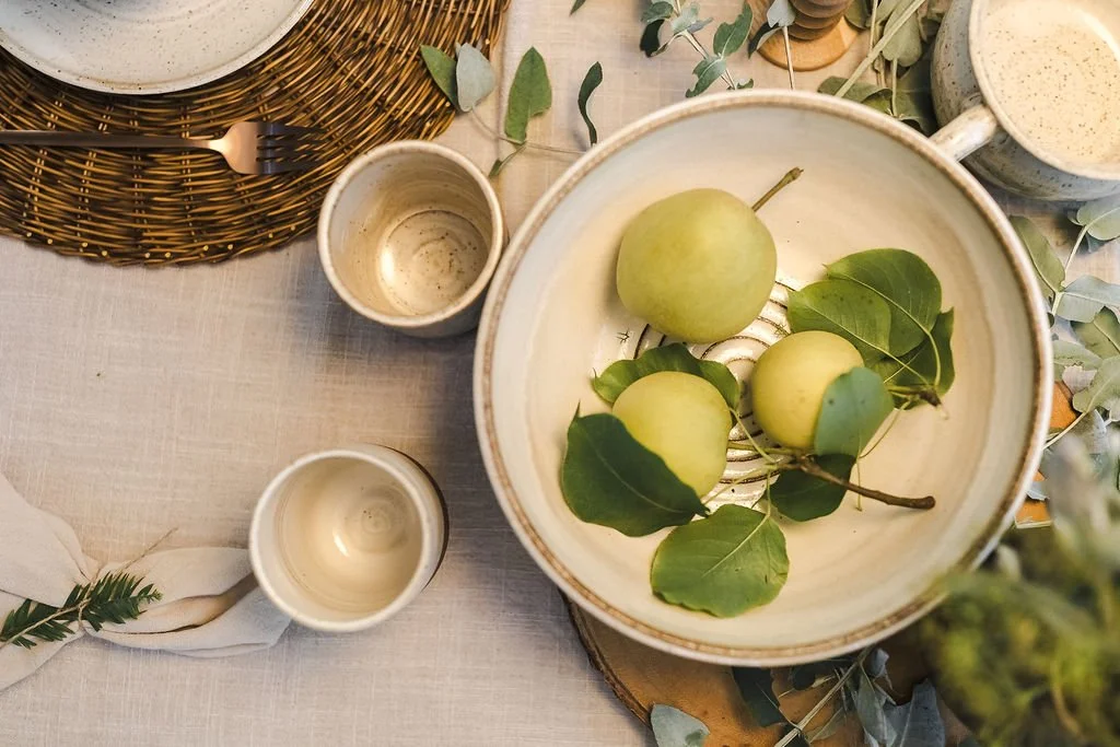 handmade stoneware modern farmhouse pottery earthy ceramic dinnerware small batch ceramics USA handmade pottery gifts ceramic bowls speckled bowls neutral bowls