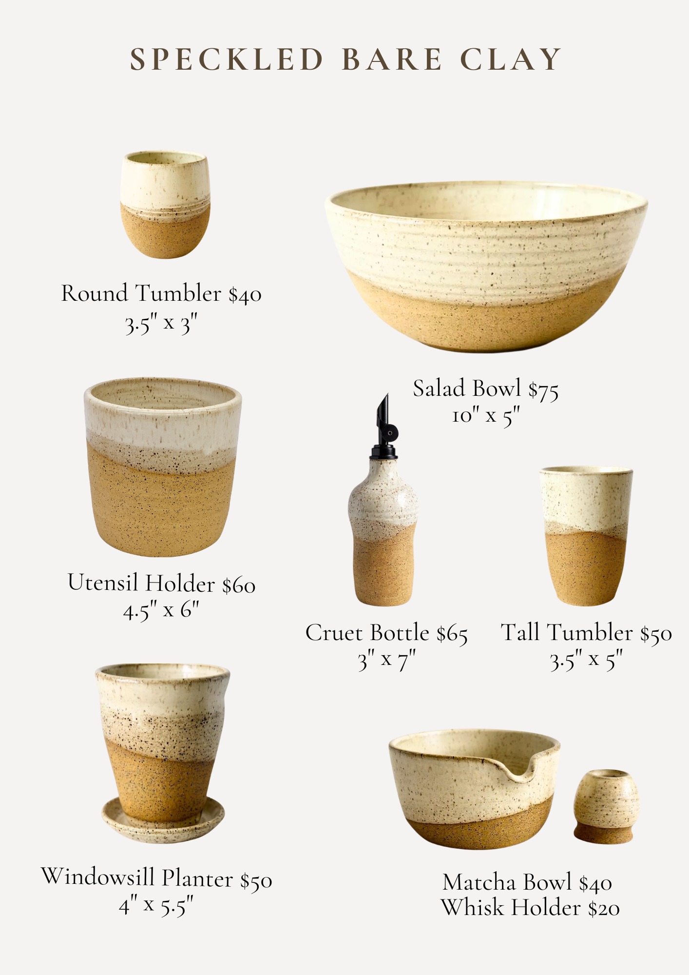 speckled bare clay catalog for gift registry sonoma county wholesale